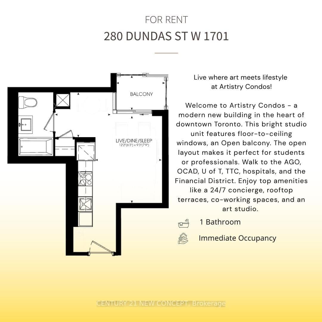 280 Dundas Street W, Unit 1701