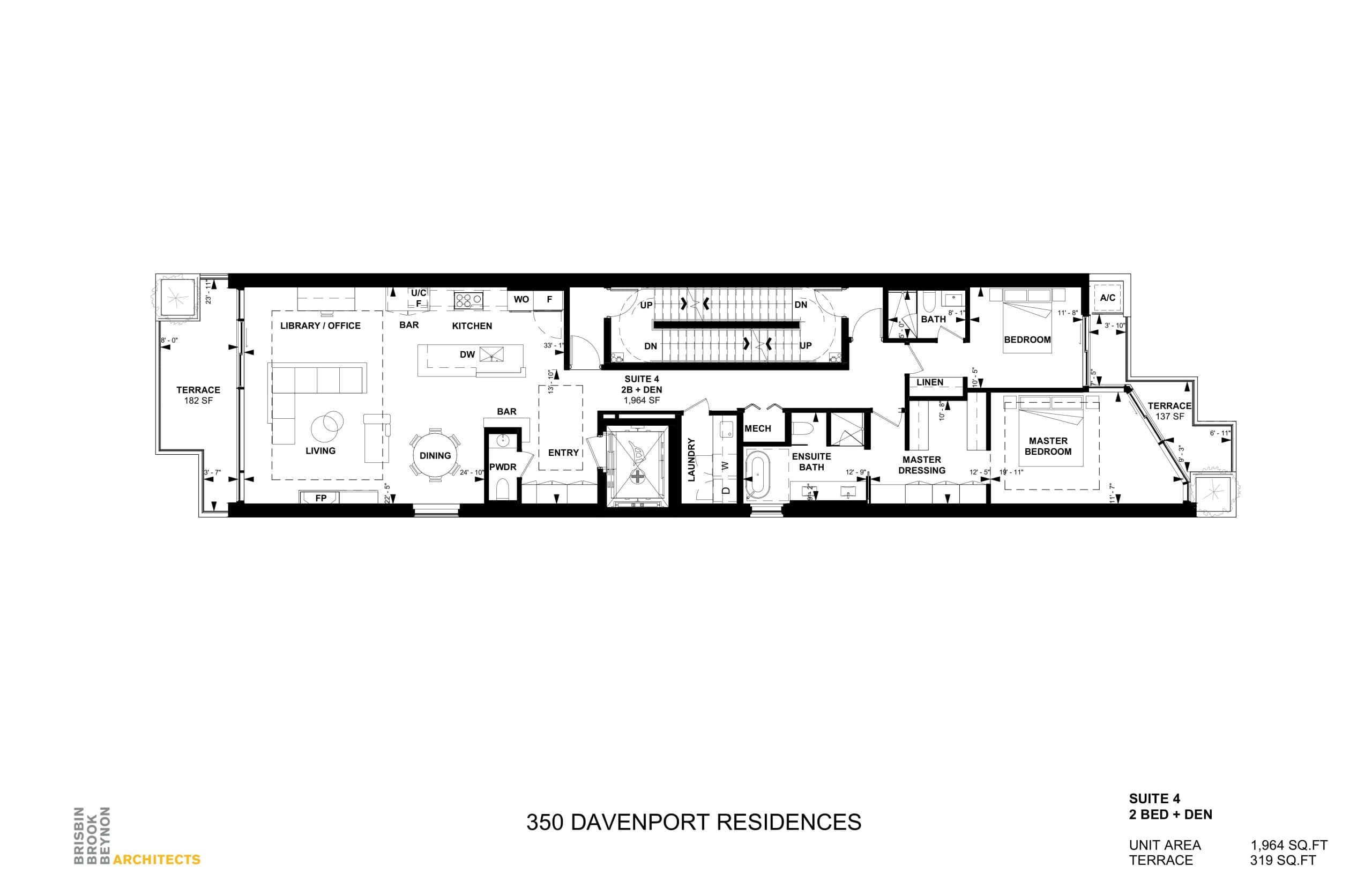 Suite 4 Floor Plan at 350 Davenport Condos - 1964 sq.ft