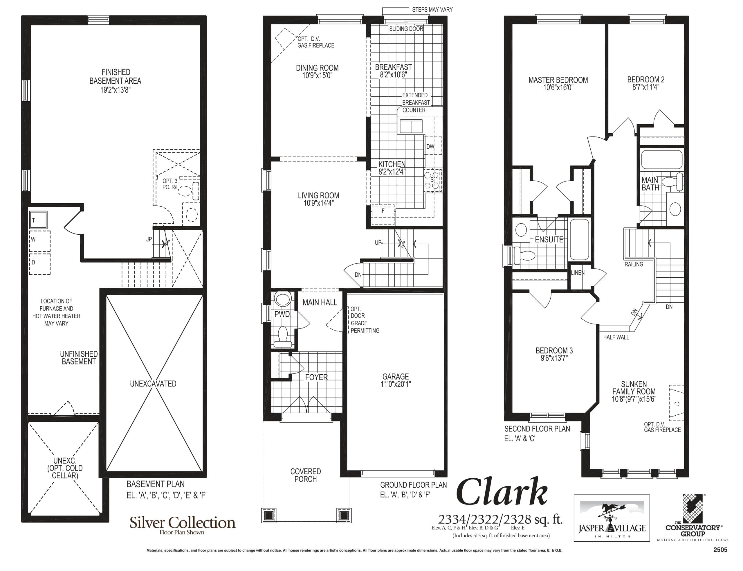 Clark Floor Plan at Jasper Village Towns - 2334 sq.ft