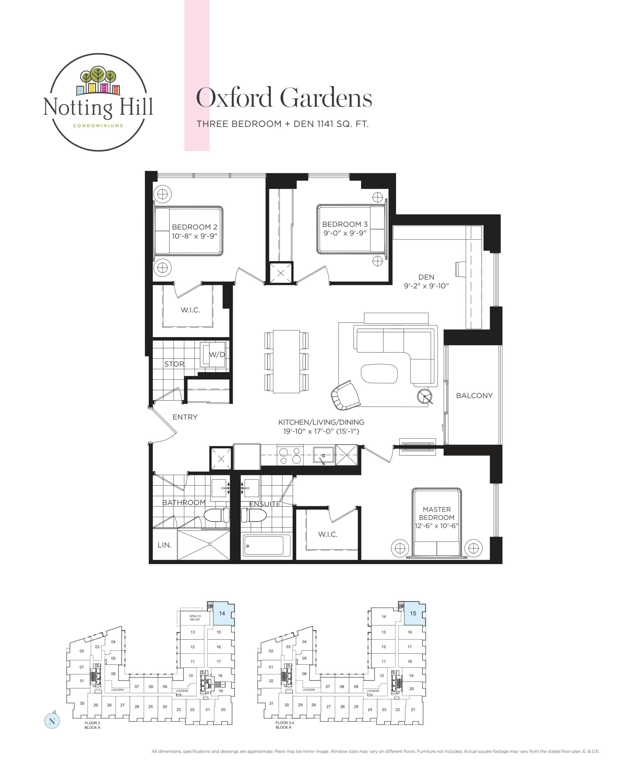 Oxford Gardens Floor Plan at Notting Hill Condos - 1141 sq.ft