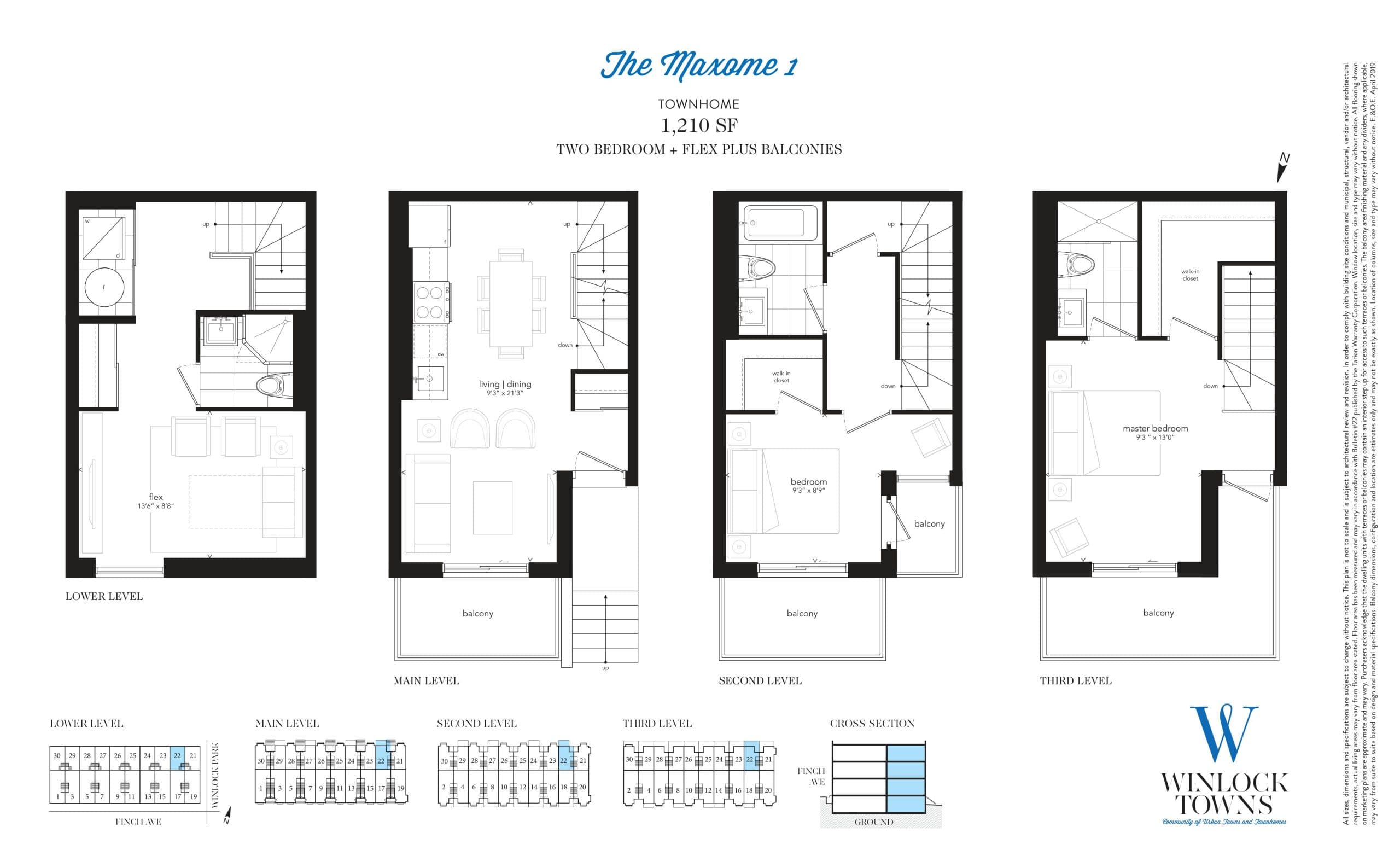 The Maxome 1 Floor Plan at Winlock Towns - 1210 sq.ft
