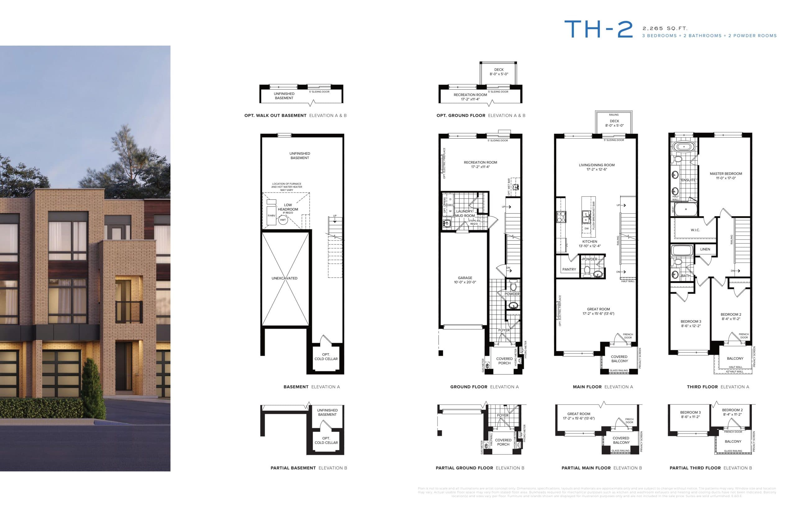 TH-2 Floor Plan at SXSW Ravine Towns - 2265 sq.ft