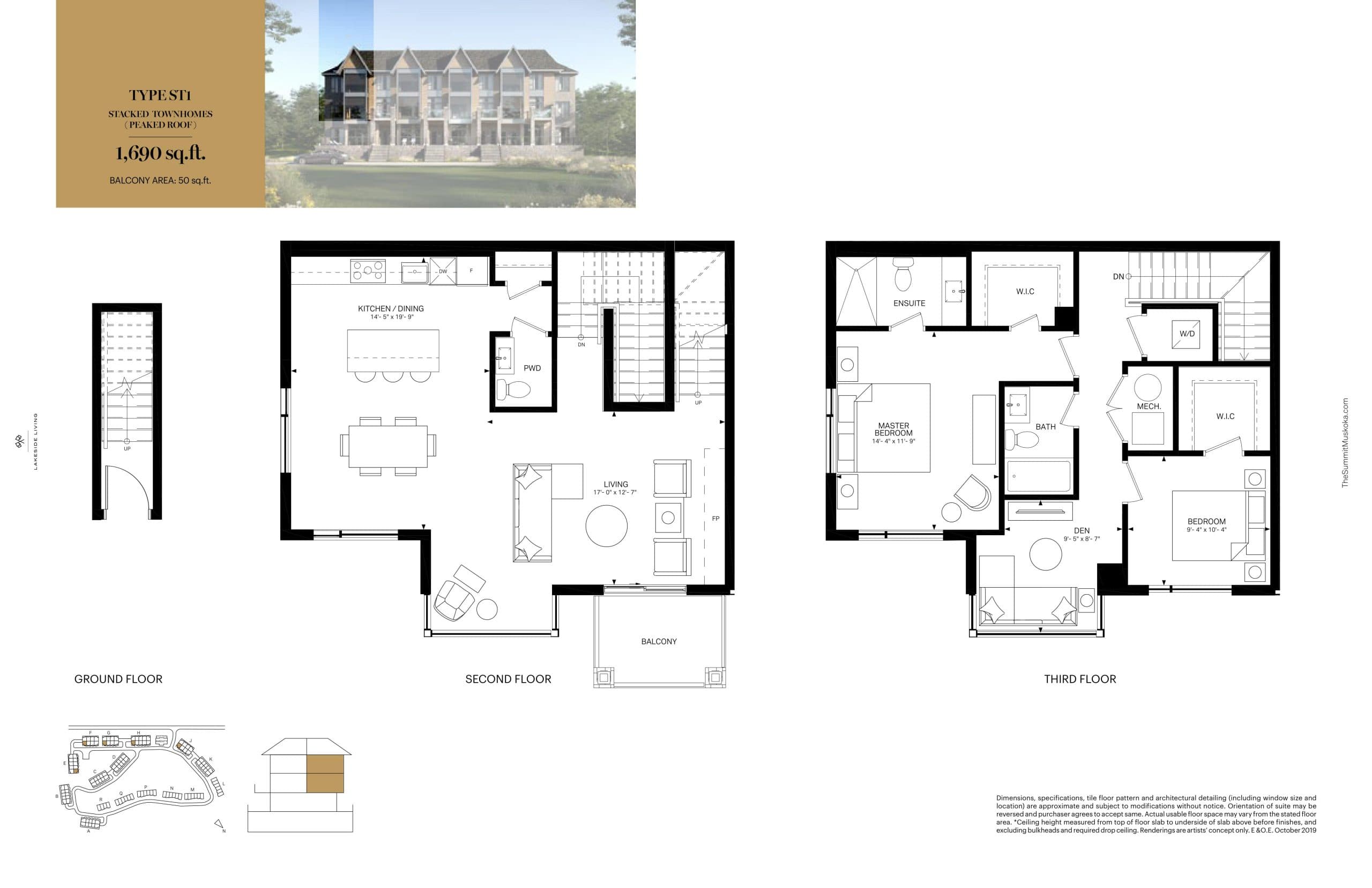 Type ST1 Floor Plan at The Summit in Huntsville Towns - 1690 sq.ft
