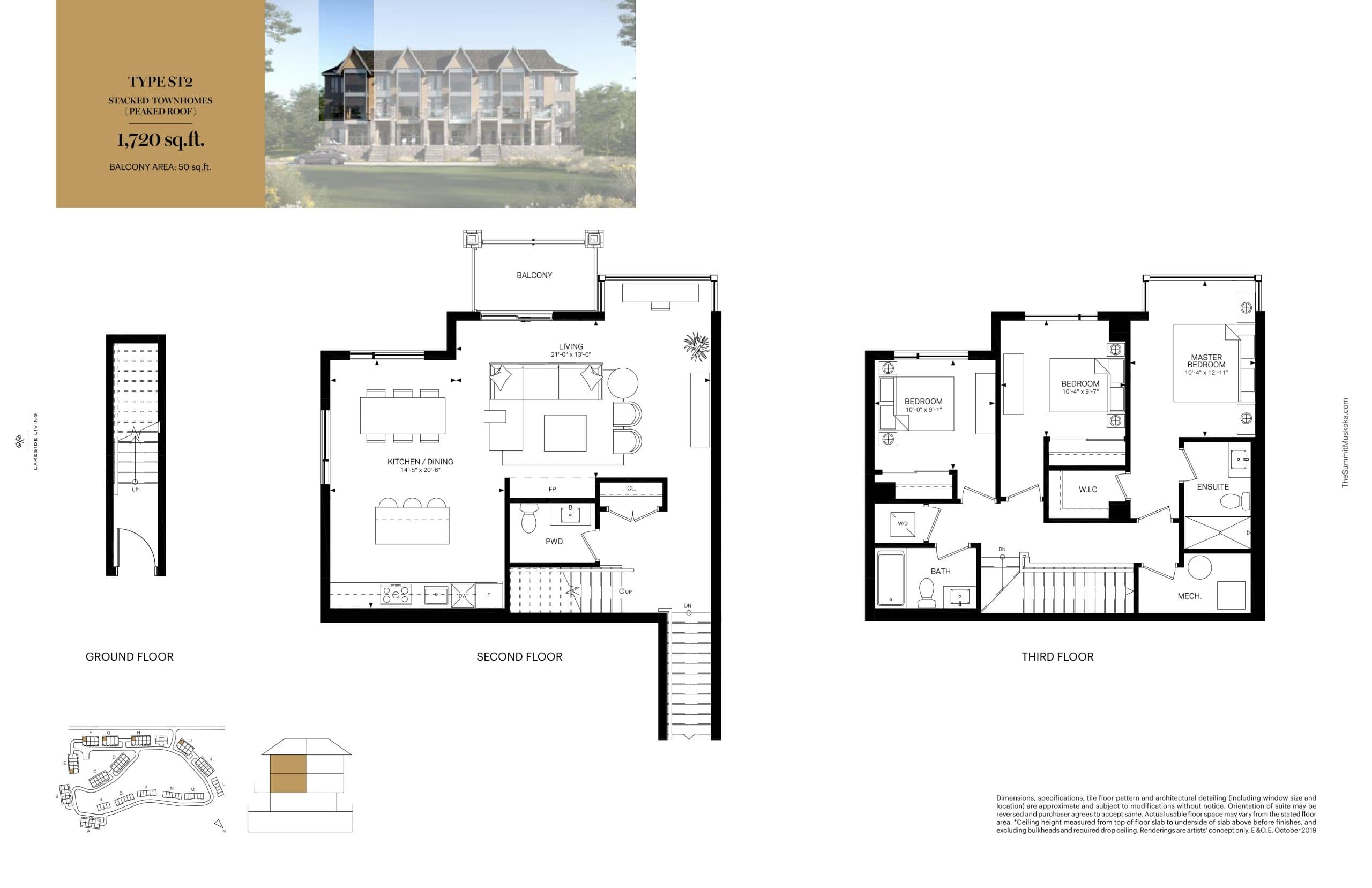 Type ST2 Floor Plan at The Summit in Huntsville Towns - 1720 sq.ft