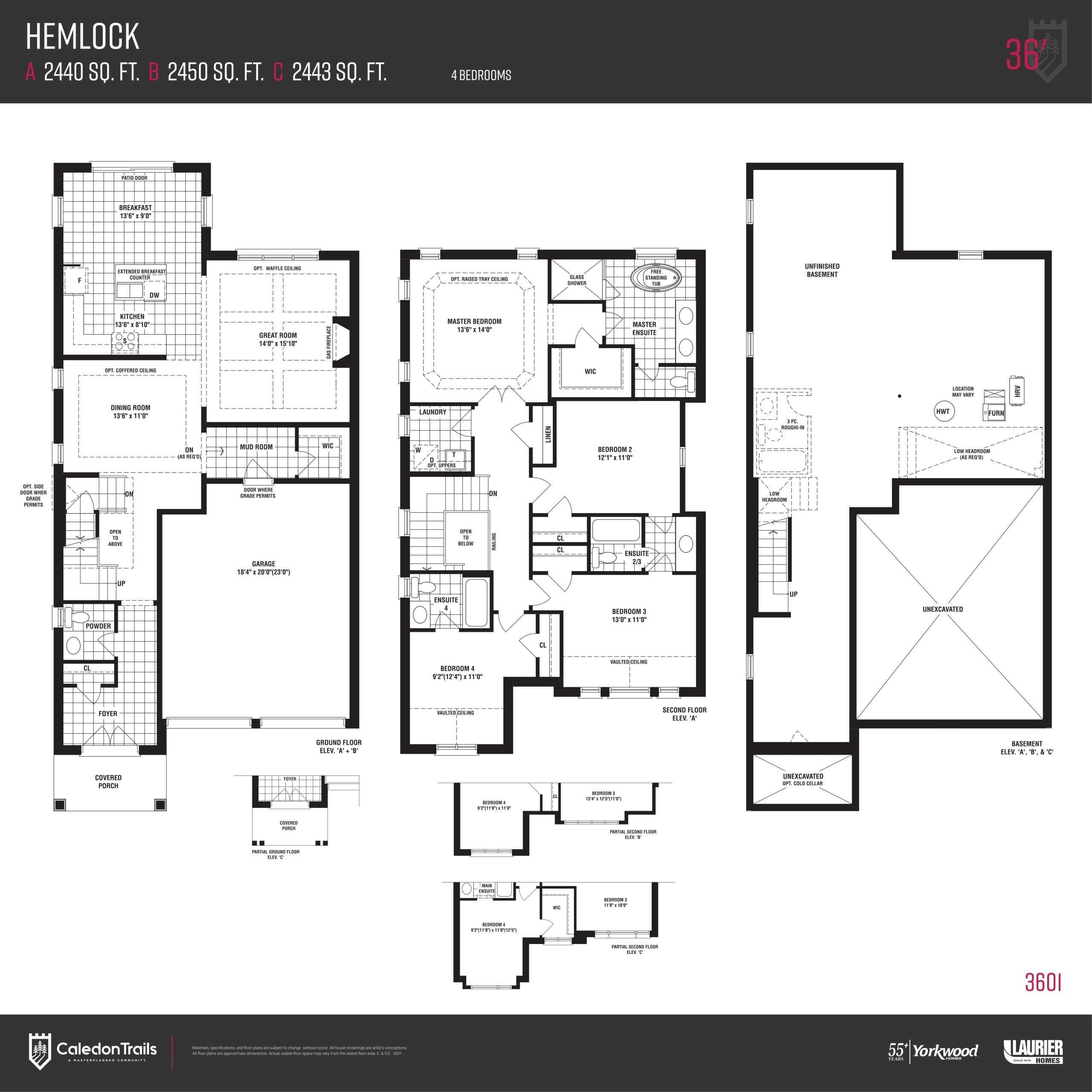 Hemlock Floor Plan at Caledon Trails - 2440 sq.ft