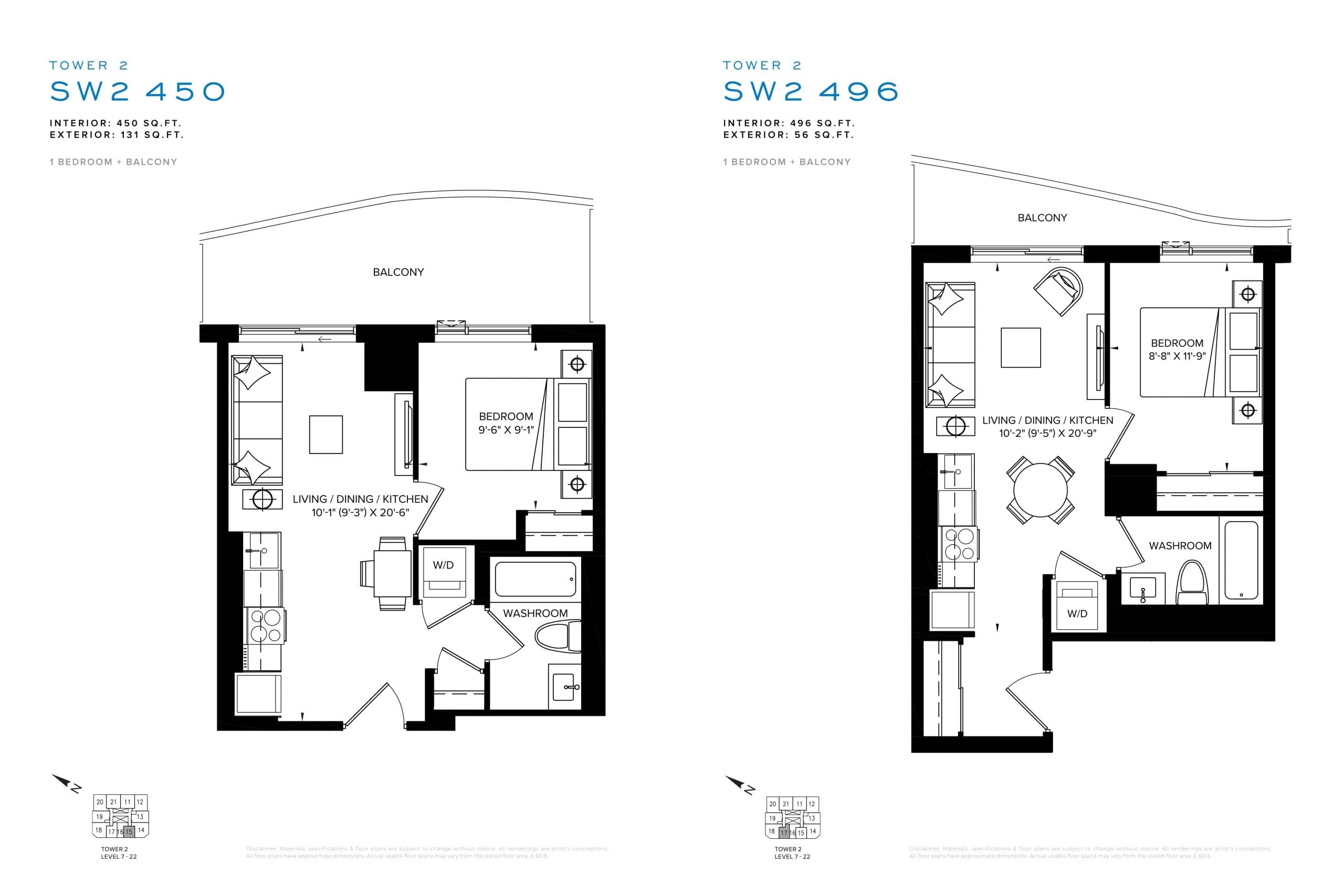 SW2 450 Floor Plan at SXSW Tower 2 Condos (SXSW2) - 450 sq.ft