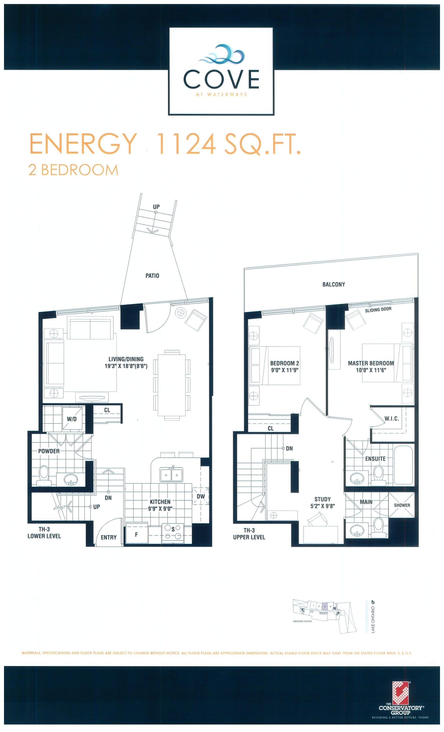 Energy Floor Plan at Cove at Waterways Condos - 1124 sq.ft