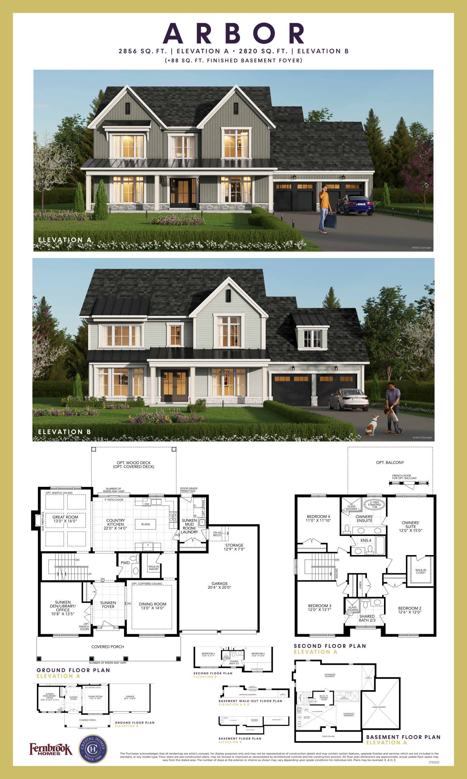 Arbor Floor Plan at Eagles Rest Estates - 2856 sq.ft