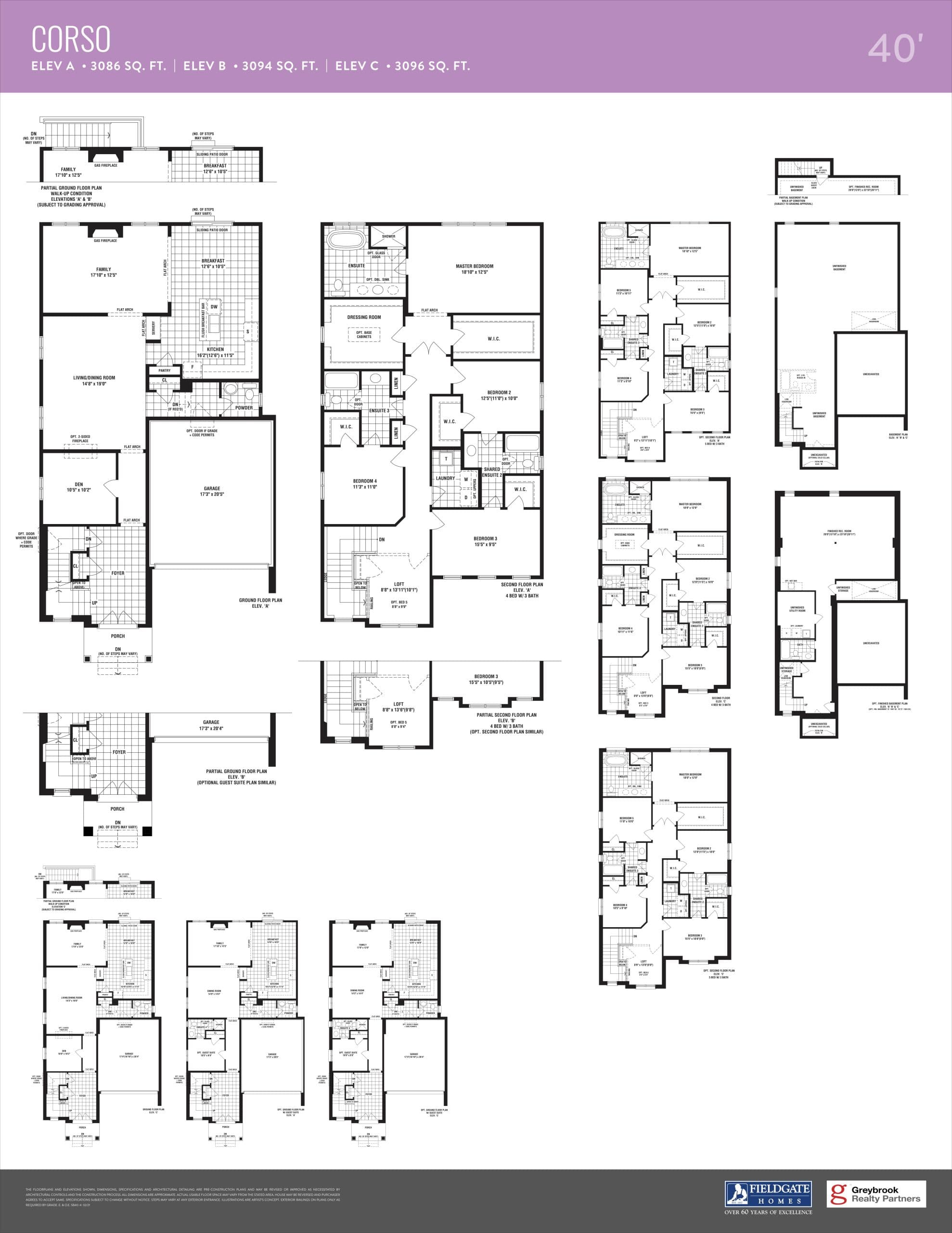 Corso Floor Plan at Emerald Crossing - 3096 sq.ft
