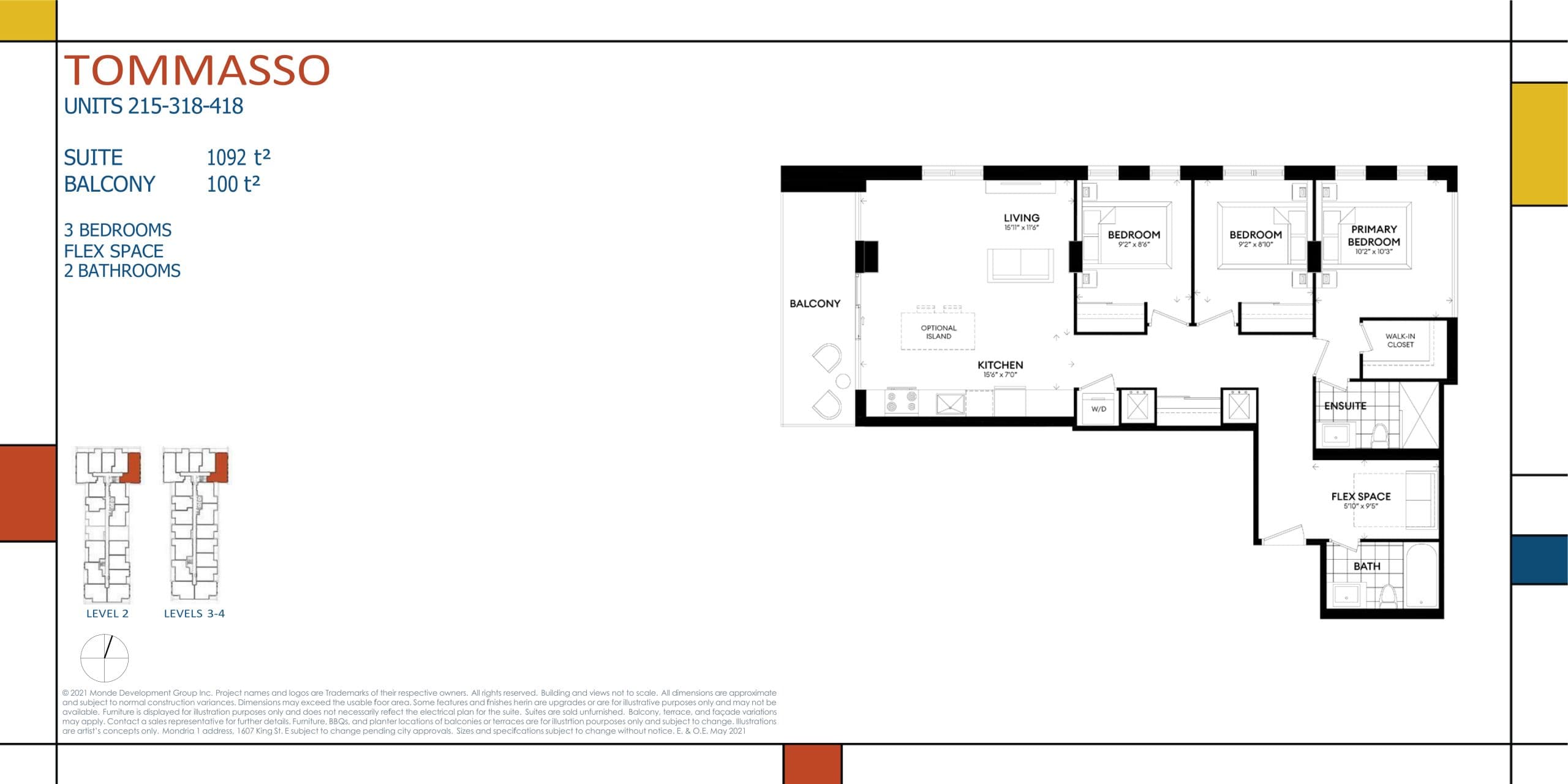 Tommasso (Avant-Garde Collection) Floor Plan at Mondria 1 Condos - 1092 sq.ft