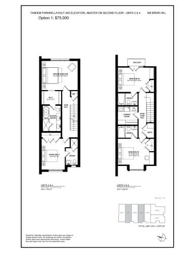 Ruby - Tandem Parking Layout, 2nd Floor Master (No Elevator) floor plan