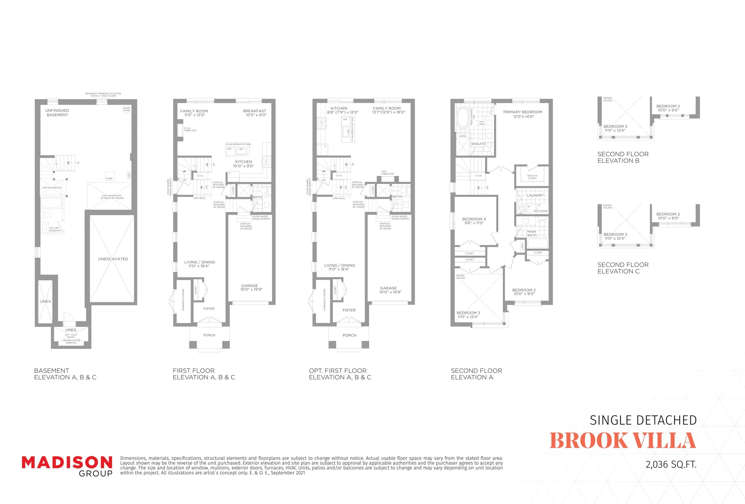 Brook Villa Floor Plan at MILA by Madison Towns - 2036 sq.ft