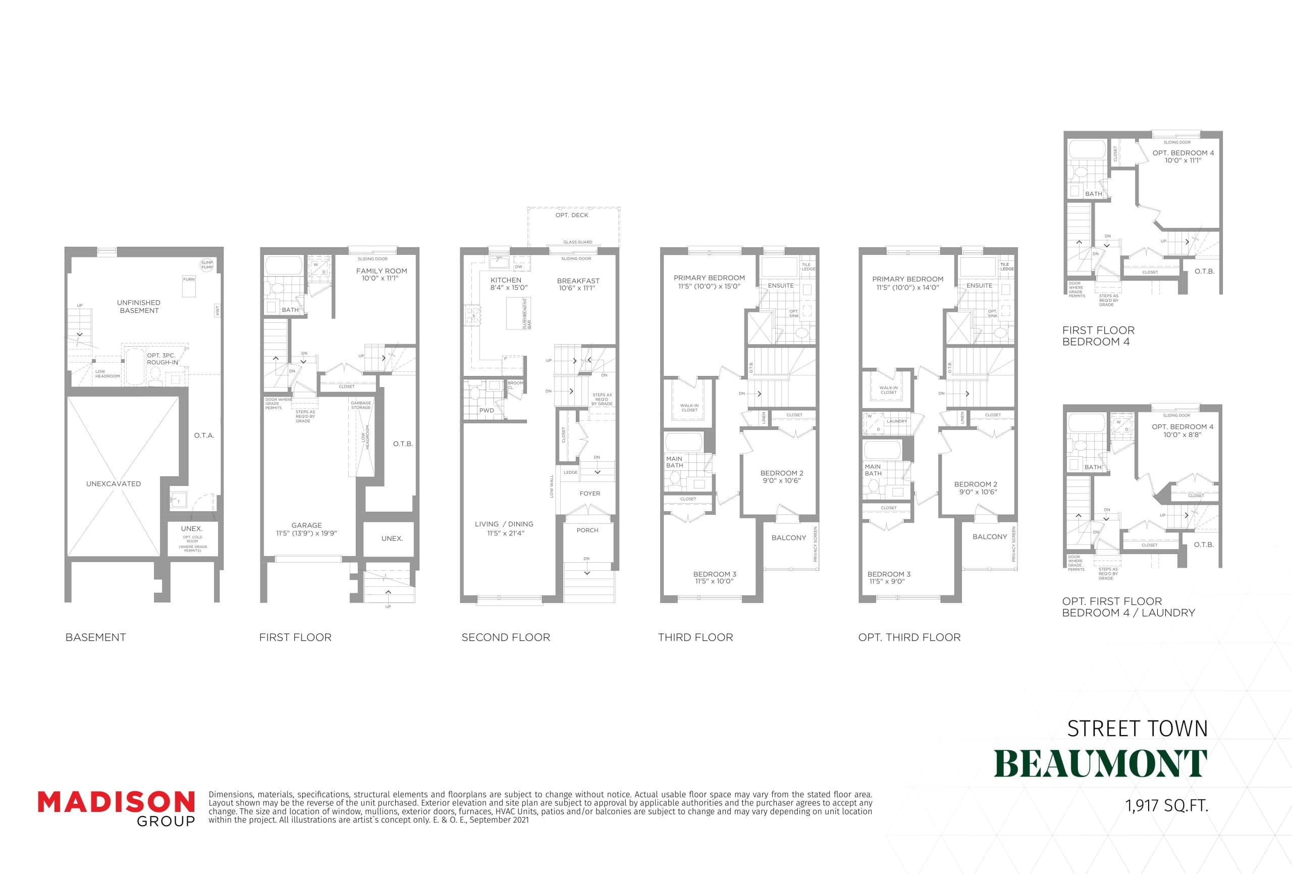 Beaumont Floor Plan at MILA by Madison Towns - 1917 sq.ft