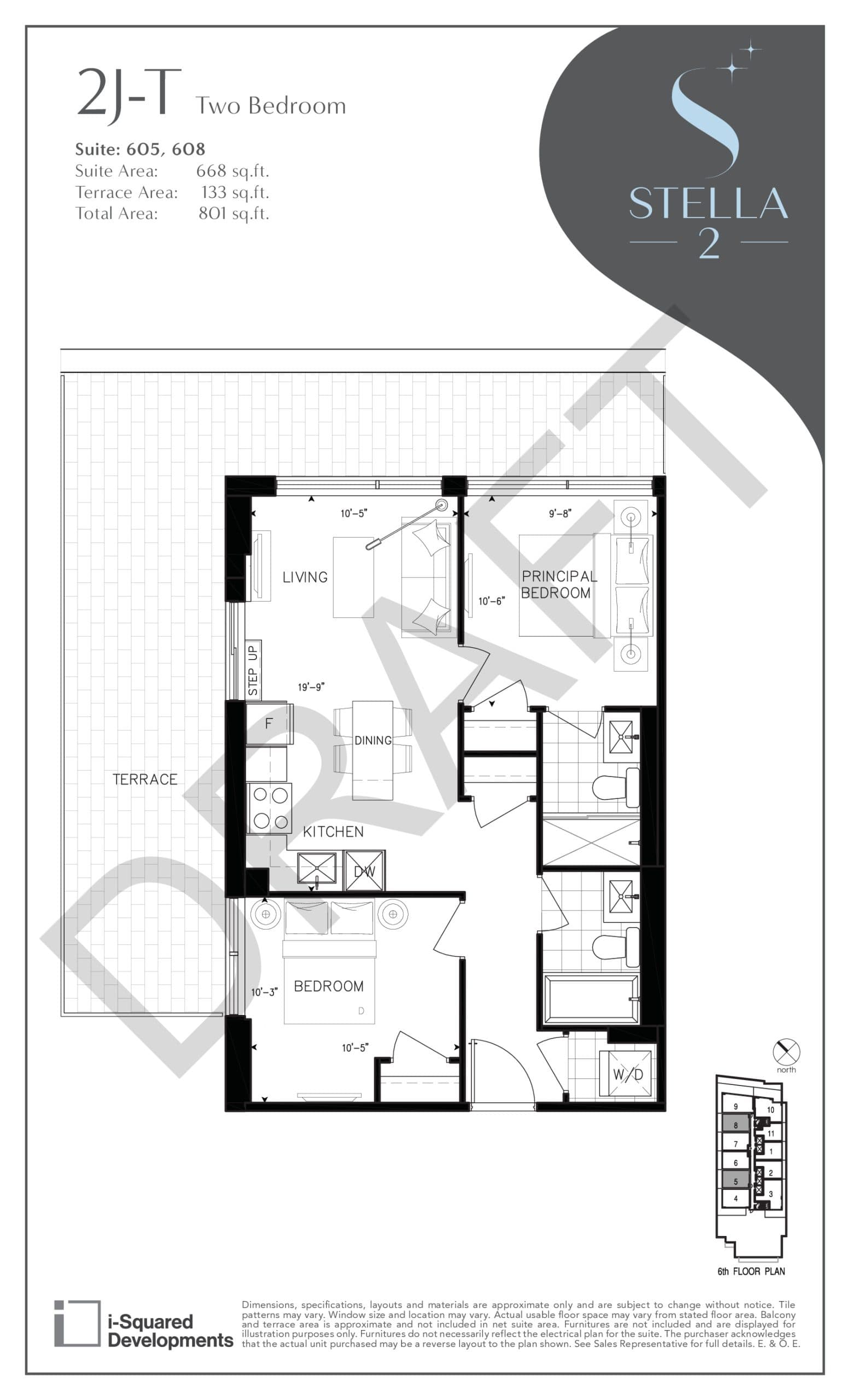 2J-T Floor Plan at Stella 2 Condos - 668 sq.ft