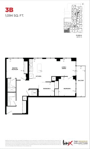 3B (1094 sq. ft.) - The Reserve Collection floor plan