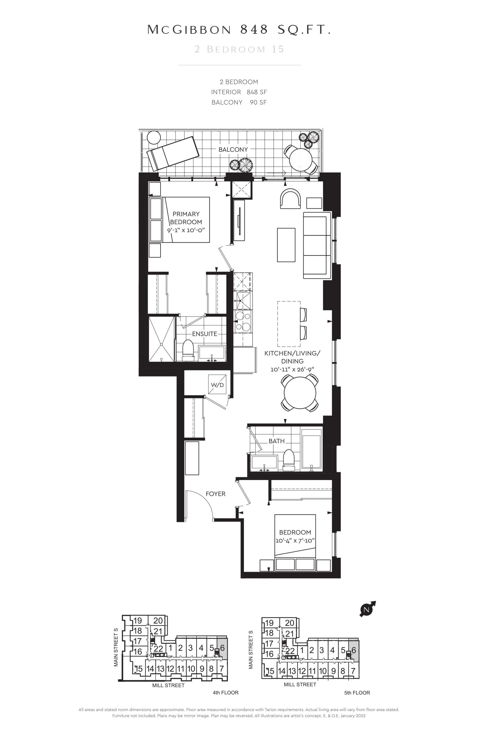 McGibbon 848 sq.ft. Floor Plan at McGibbon on Main Condos - 848 sq.ft