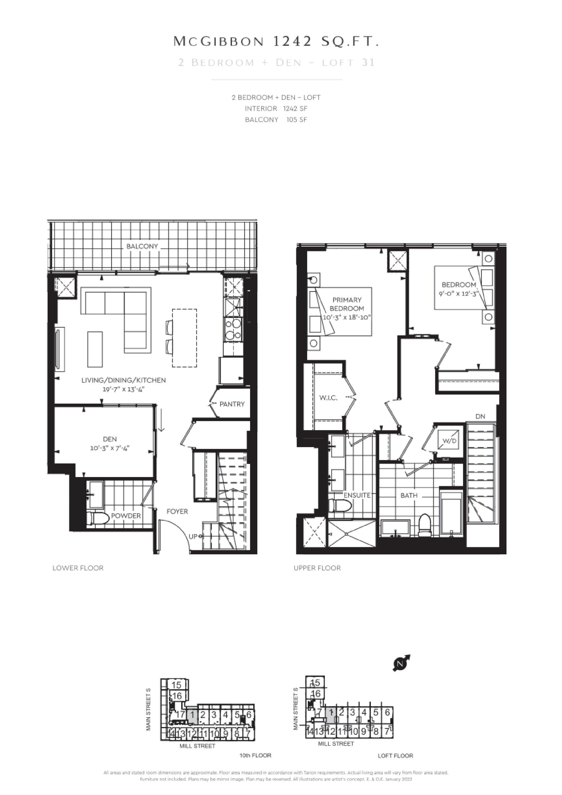 McGibbon 1242 sq.ft. Floor Plan at McGibbon on Main Condos - 1242 sq.ft