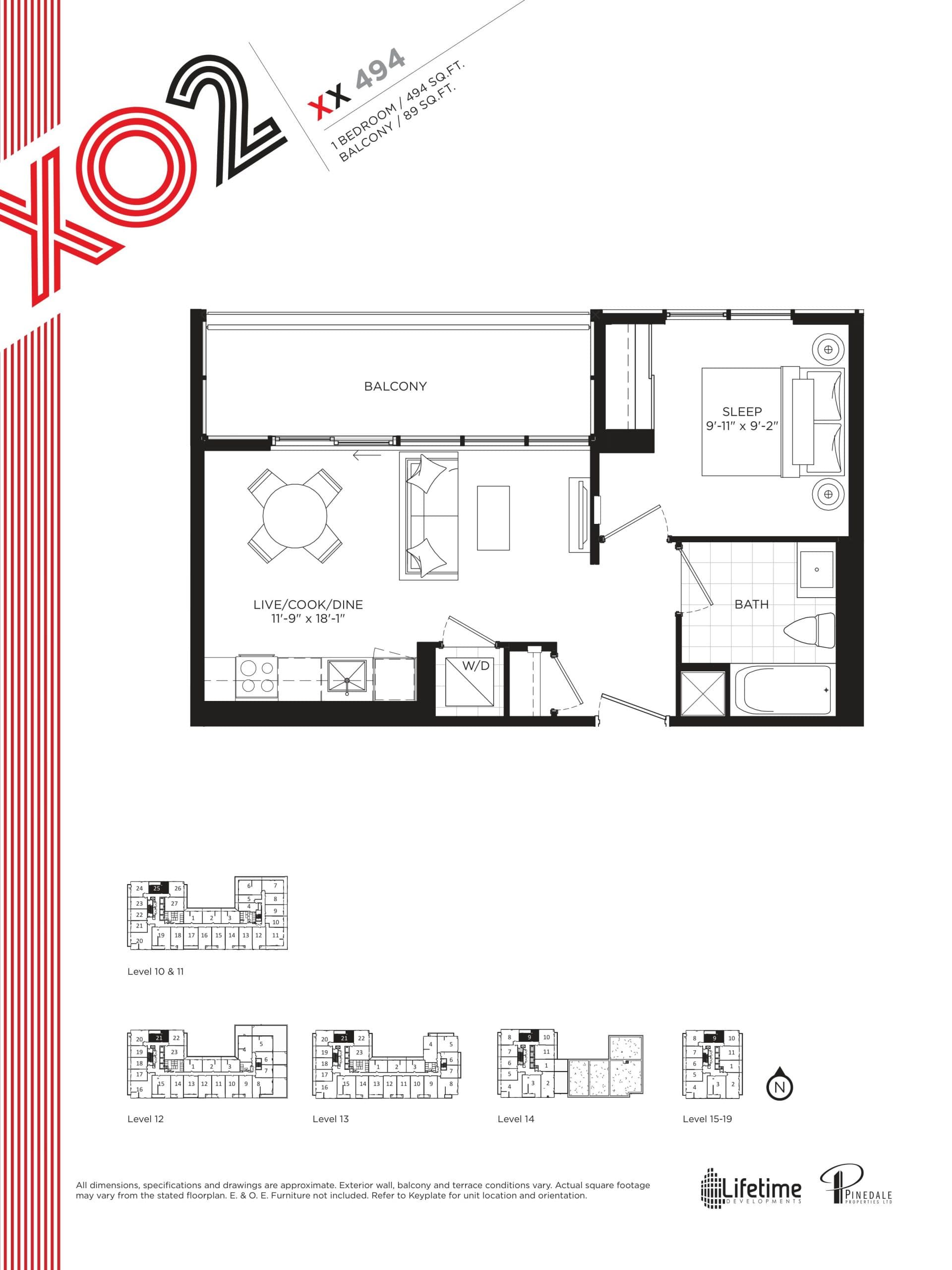 XX 494 Floor Plan at XO2 Condos - 494 sq.ft