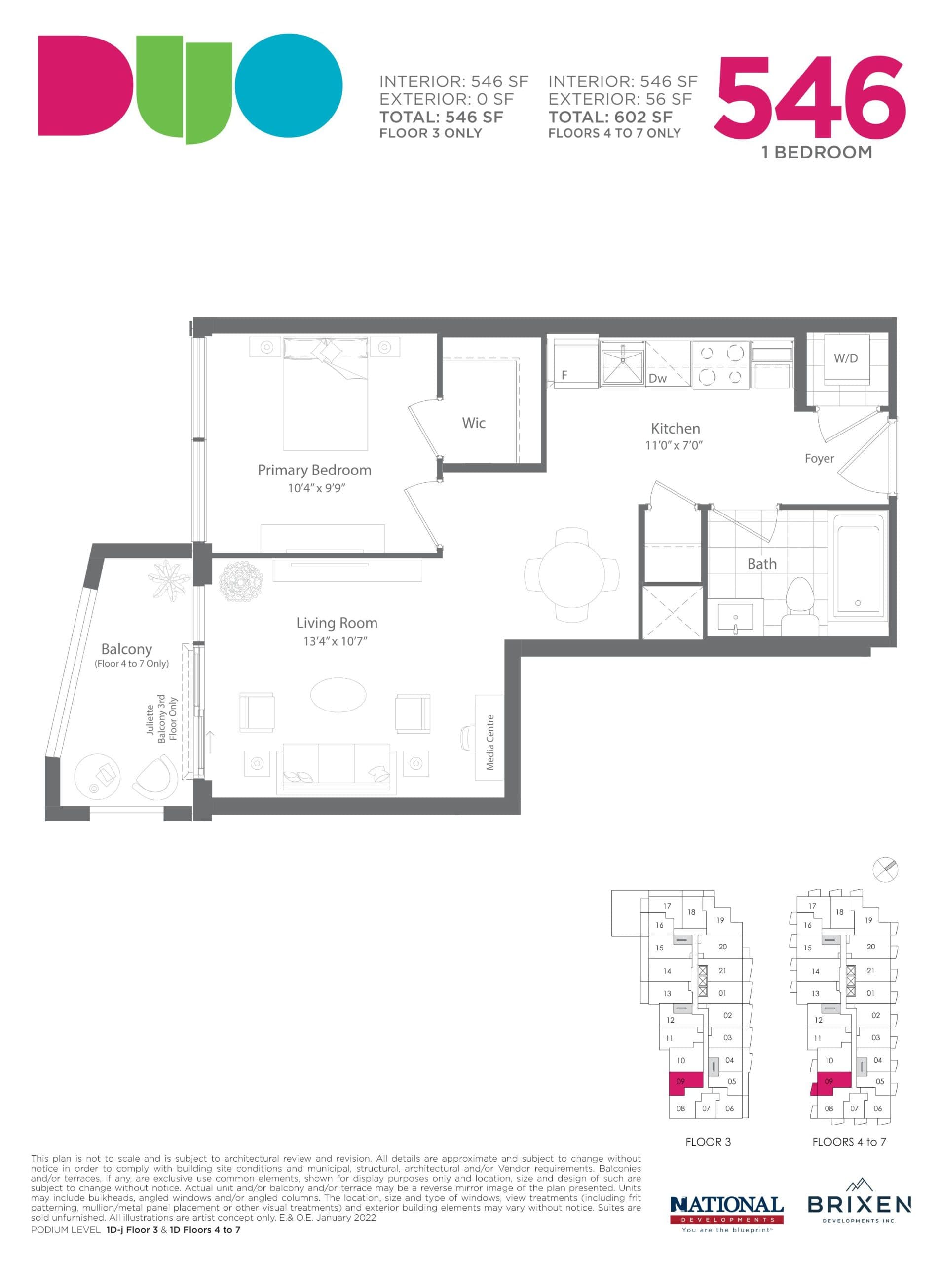 546 Floor Plan at Duo Condos - 546 sq.ft