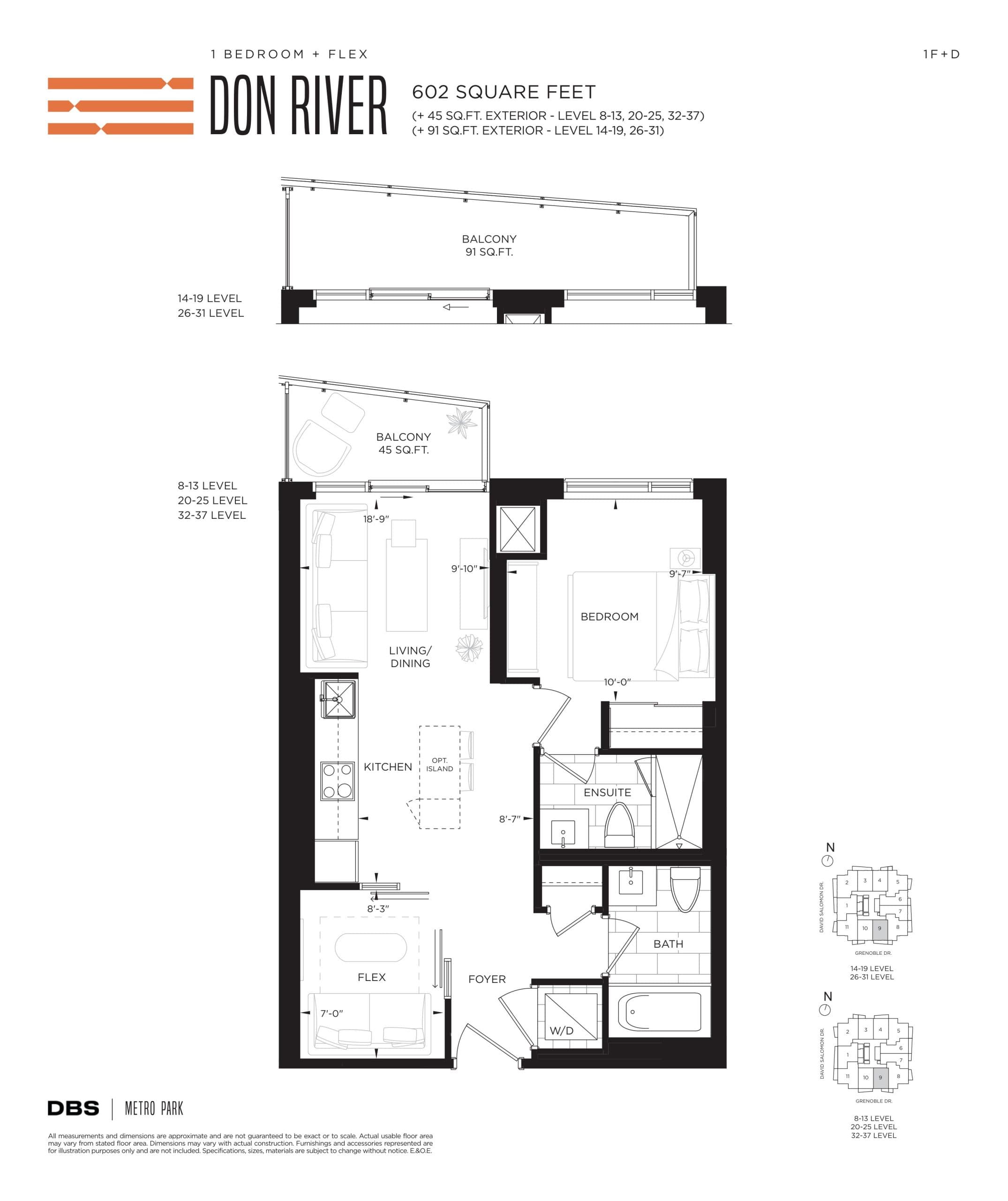 Don River Floor Plan at Metro Park Condos - 602 sq.ft