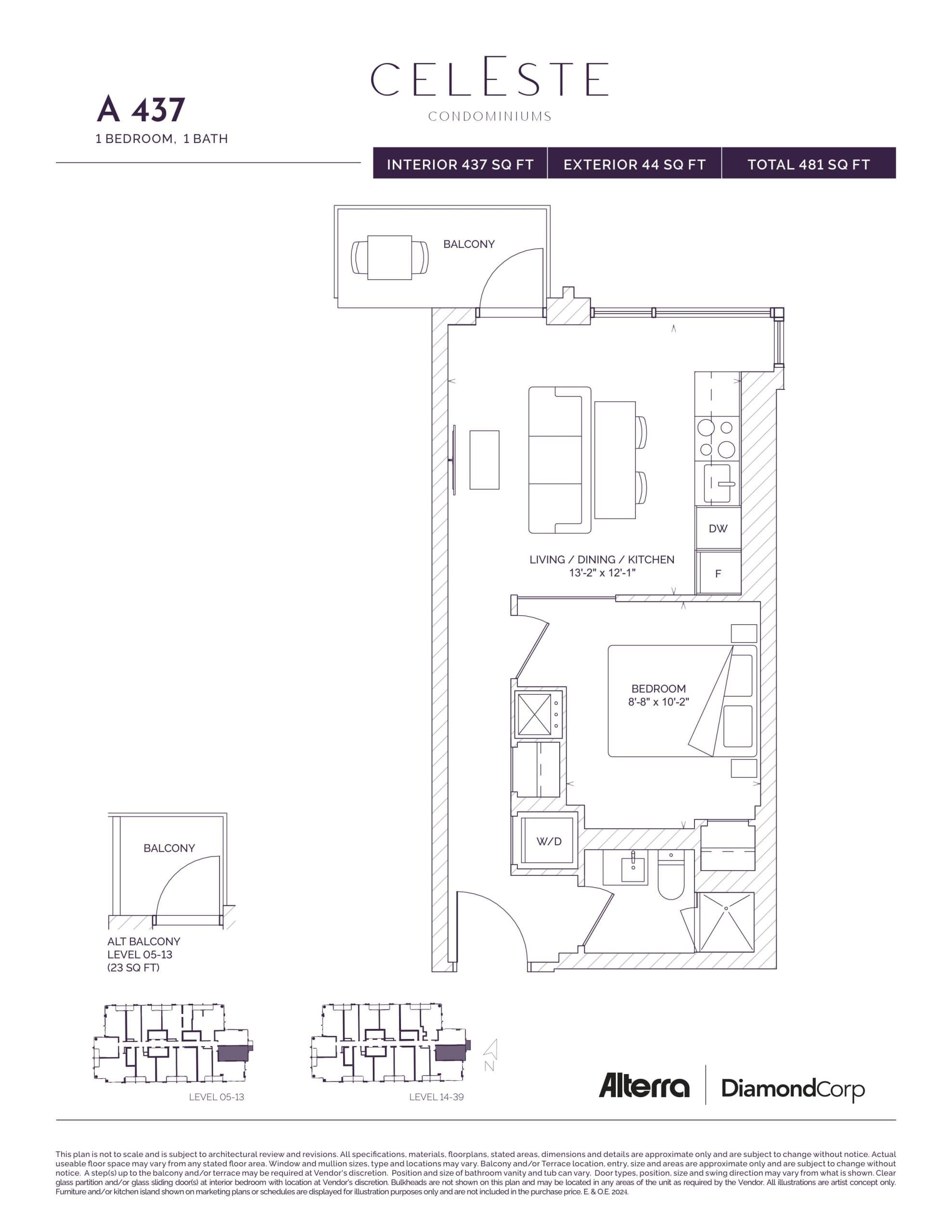 A 437 Floor Plan at Celeste Condos - 437 sq.ft