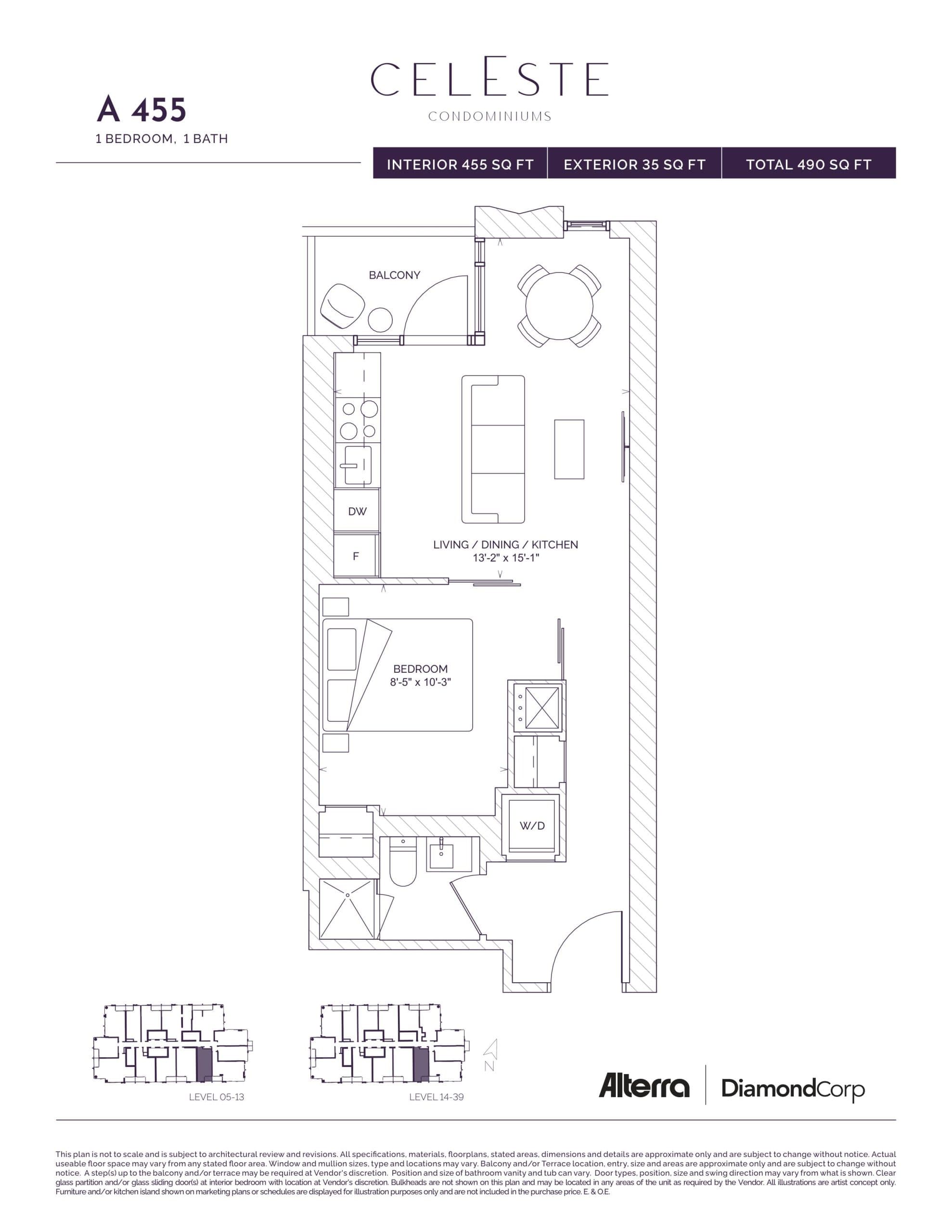 A 455 Floor Plan at Celeste Condos - 455 sq.ft