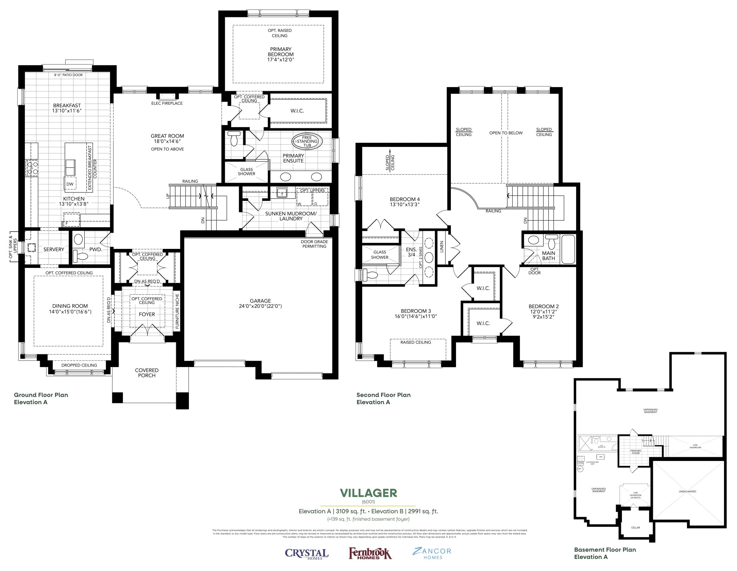 Villager Floor Plan at Hometown Hillsdale - 2991 sq.ft