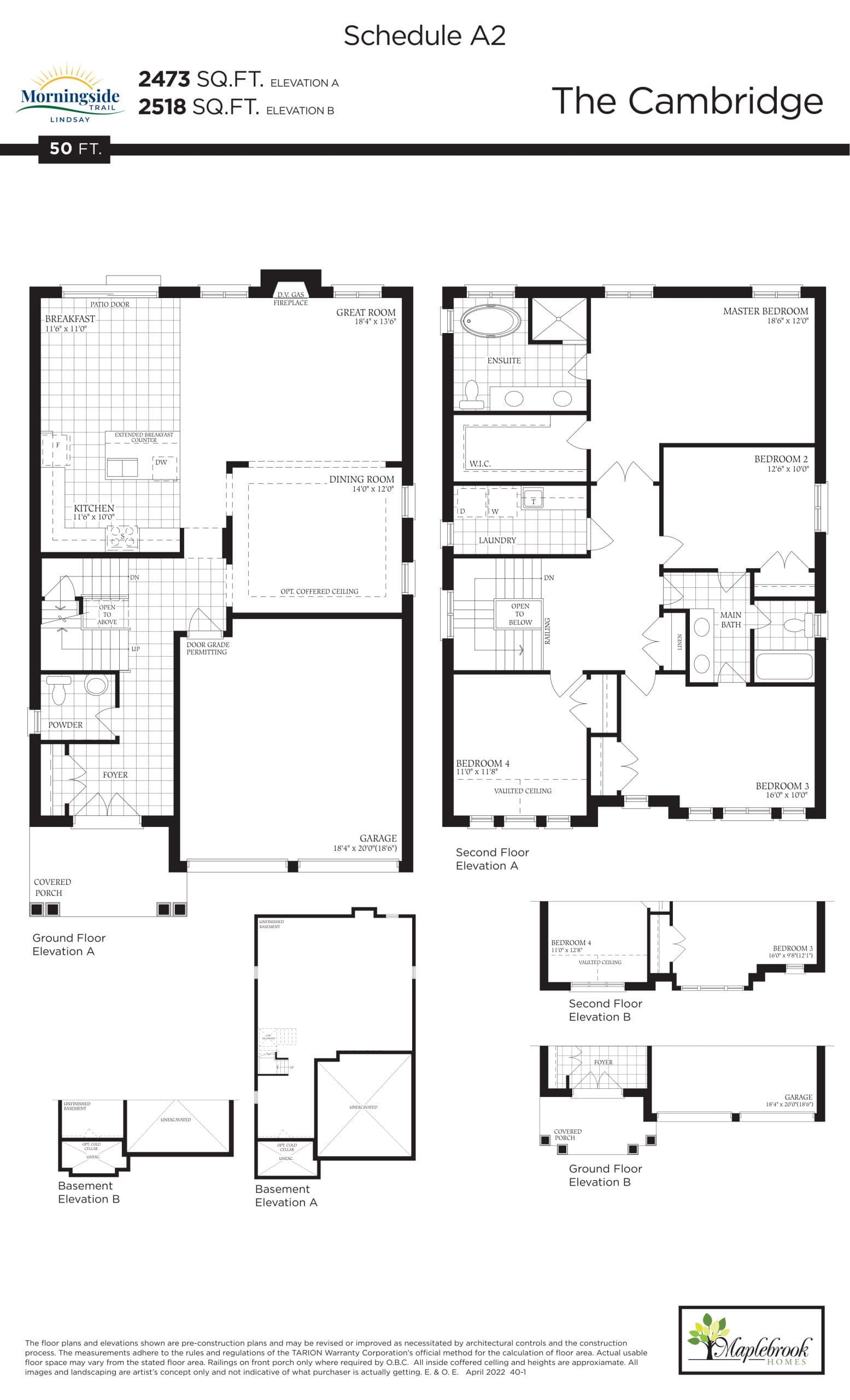 The Cambridge Floor Plan at Morningside Trail - 2473 sq.ft