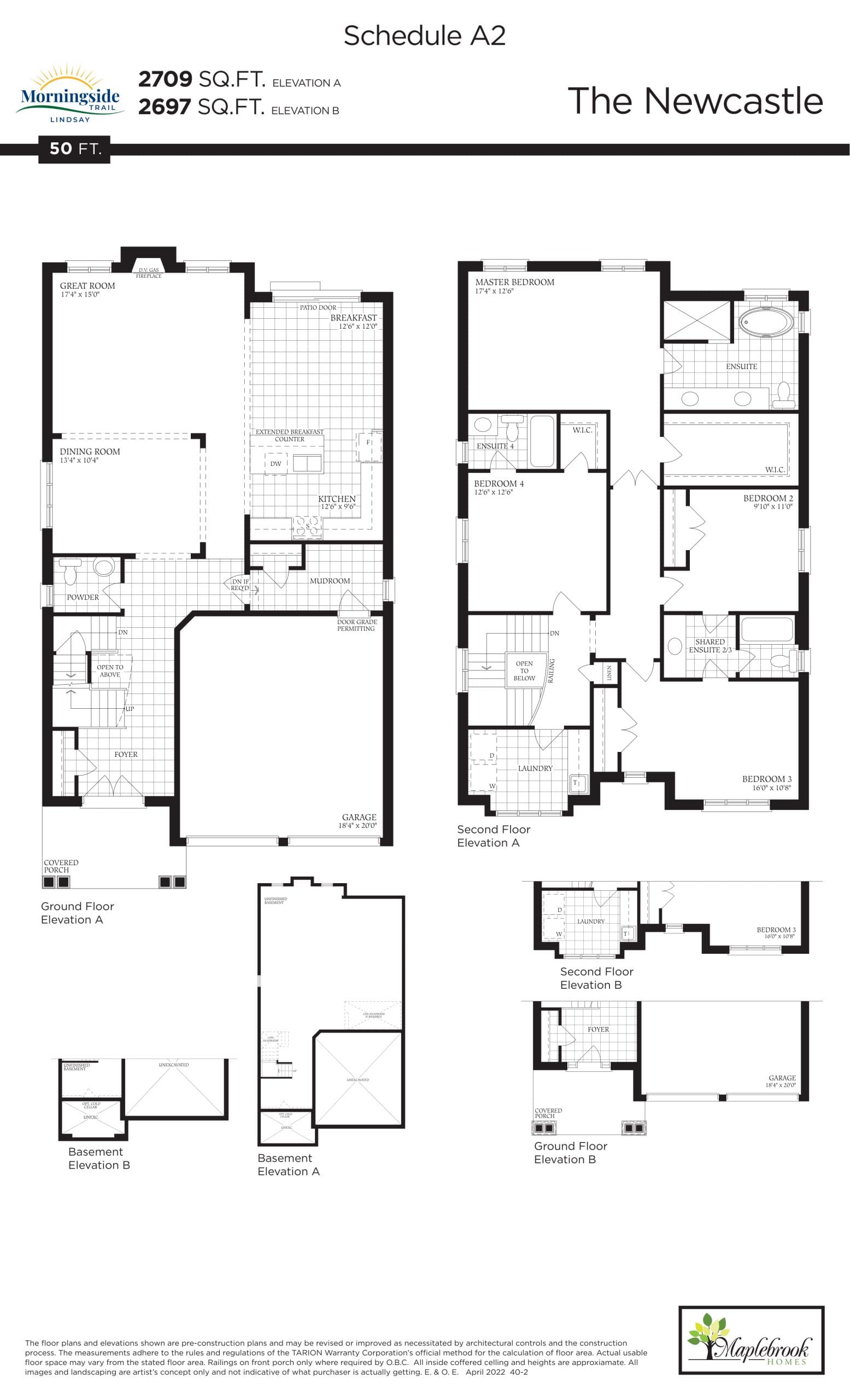 The Newcastle Floor Plan at Morningside Trail - 2709 sq.ft