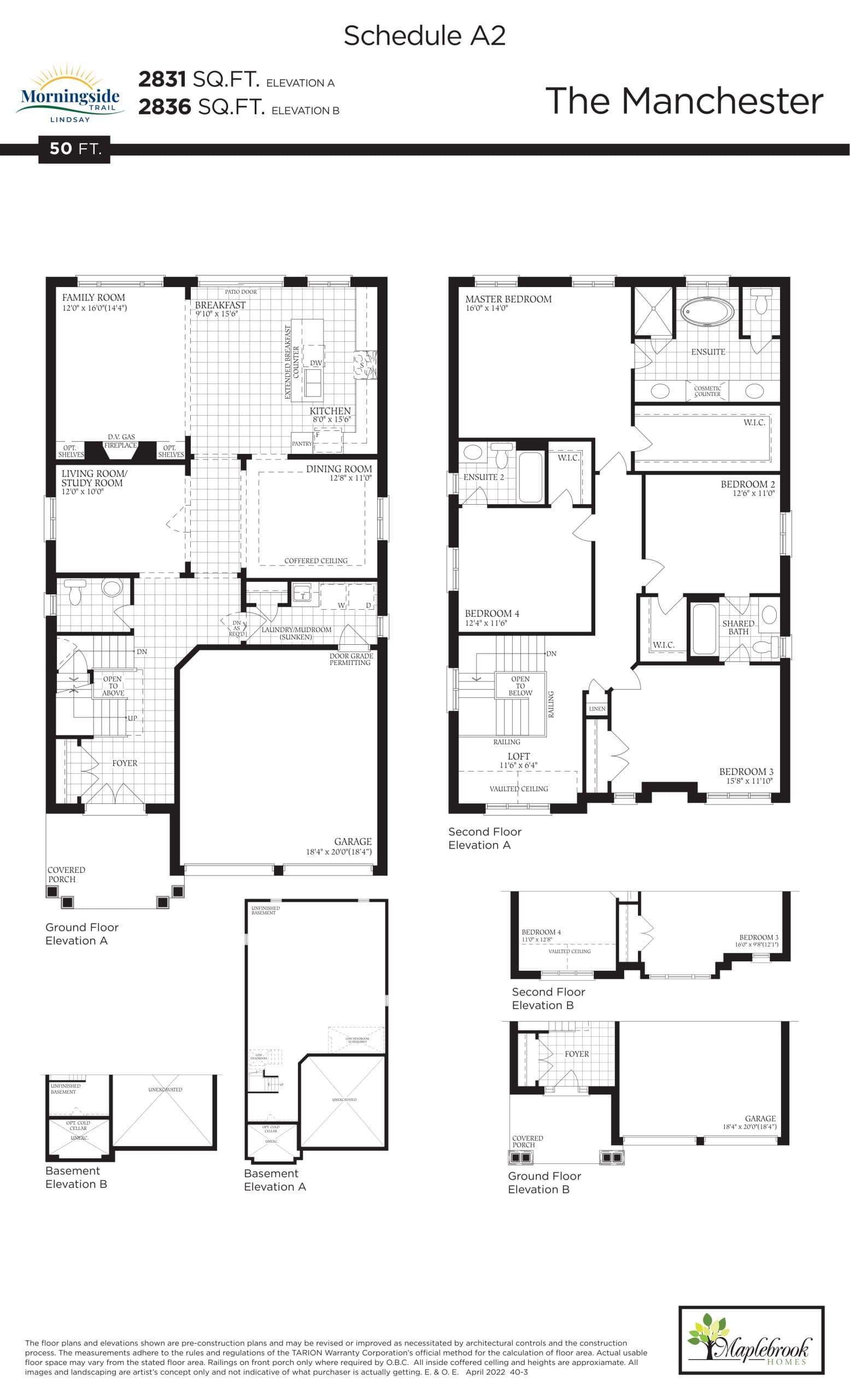 The Manchester Floor Plan at Morningside Trail - 2831 sq.ft