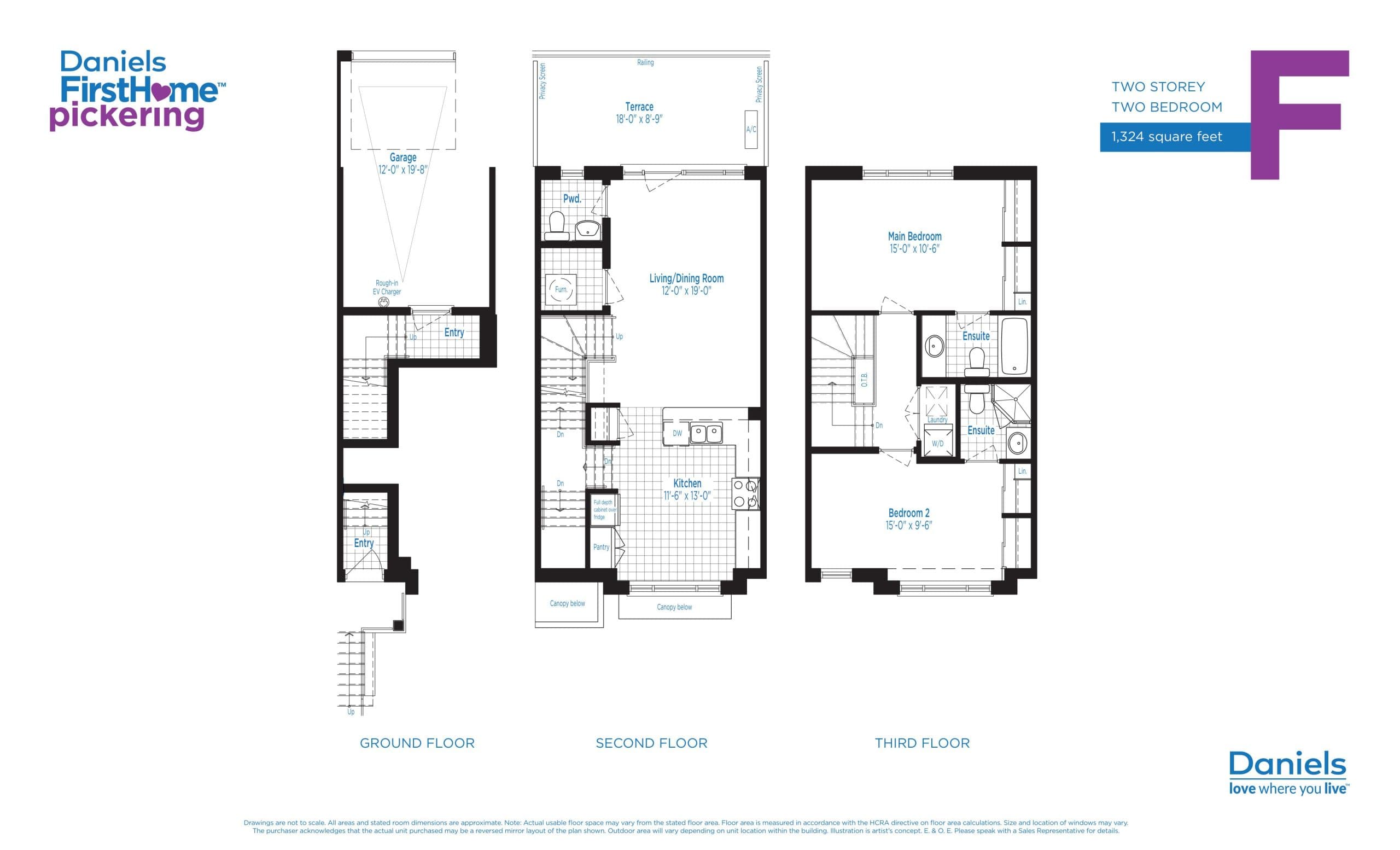 Suite F Floor Plan at Daniels FirstHome™ Pickering Towns - 1324 sq.ft