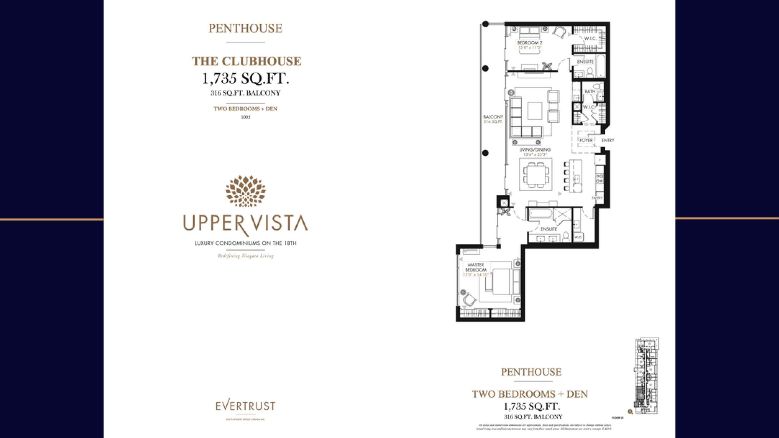 The Clubhouse Floor Plan at Upper Vista Niagara Condos - 1735 sq.ft