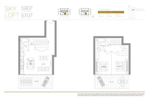 Sky Loft 5907 / 5707 (East Tower Sky Loft) floor plan