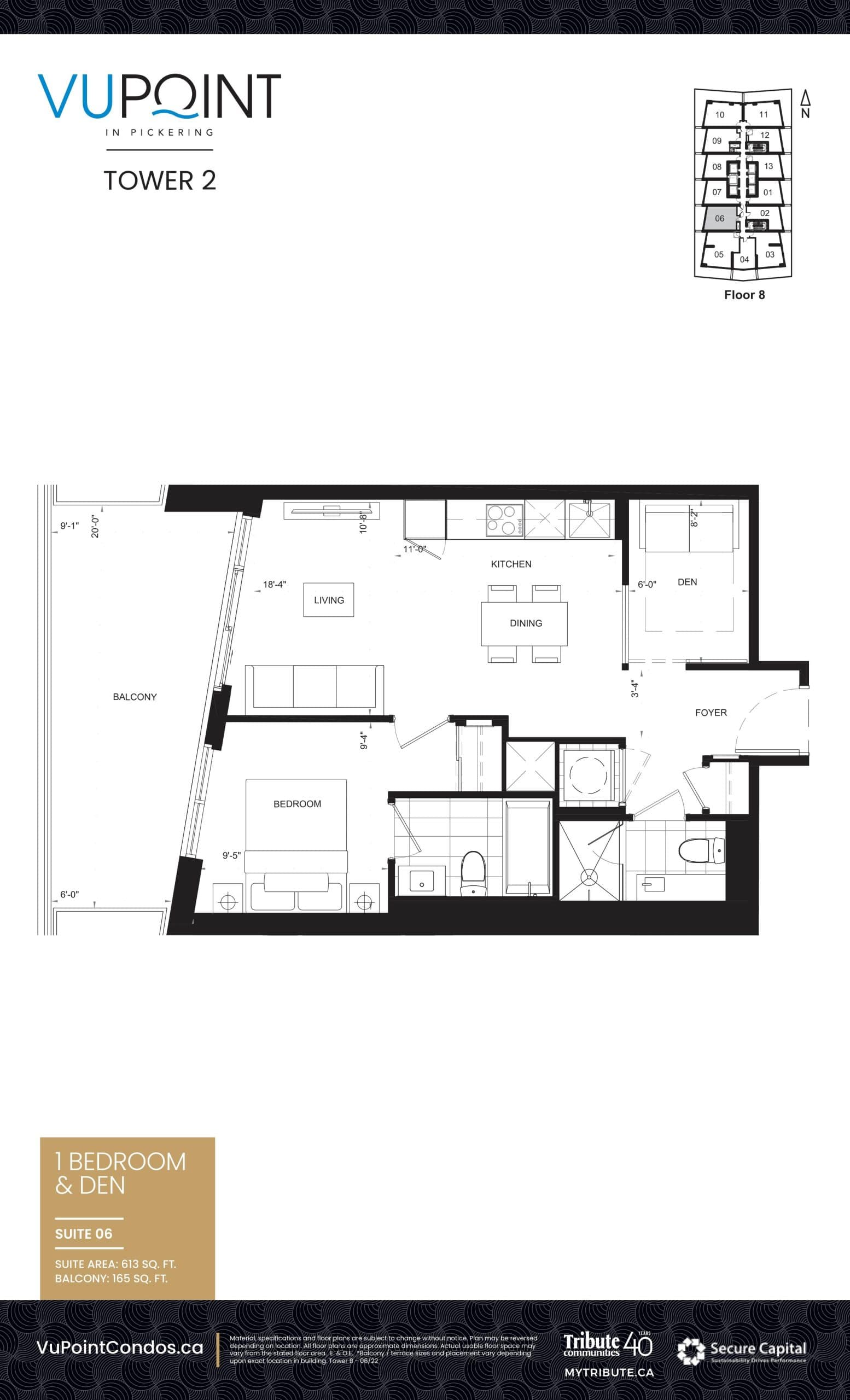 Suite 06 Floor Plan at VuPoint 2 Condos - 613 sq.ft