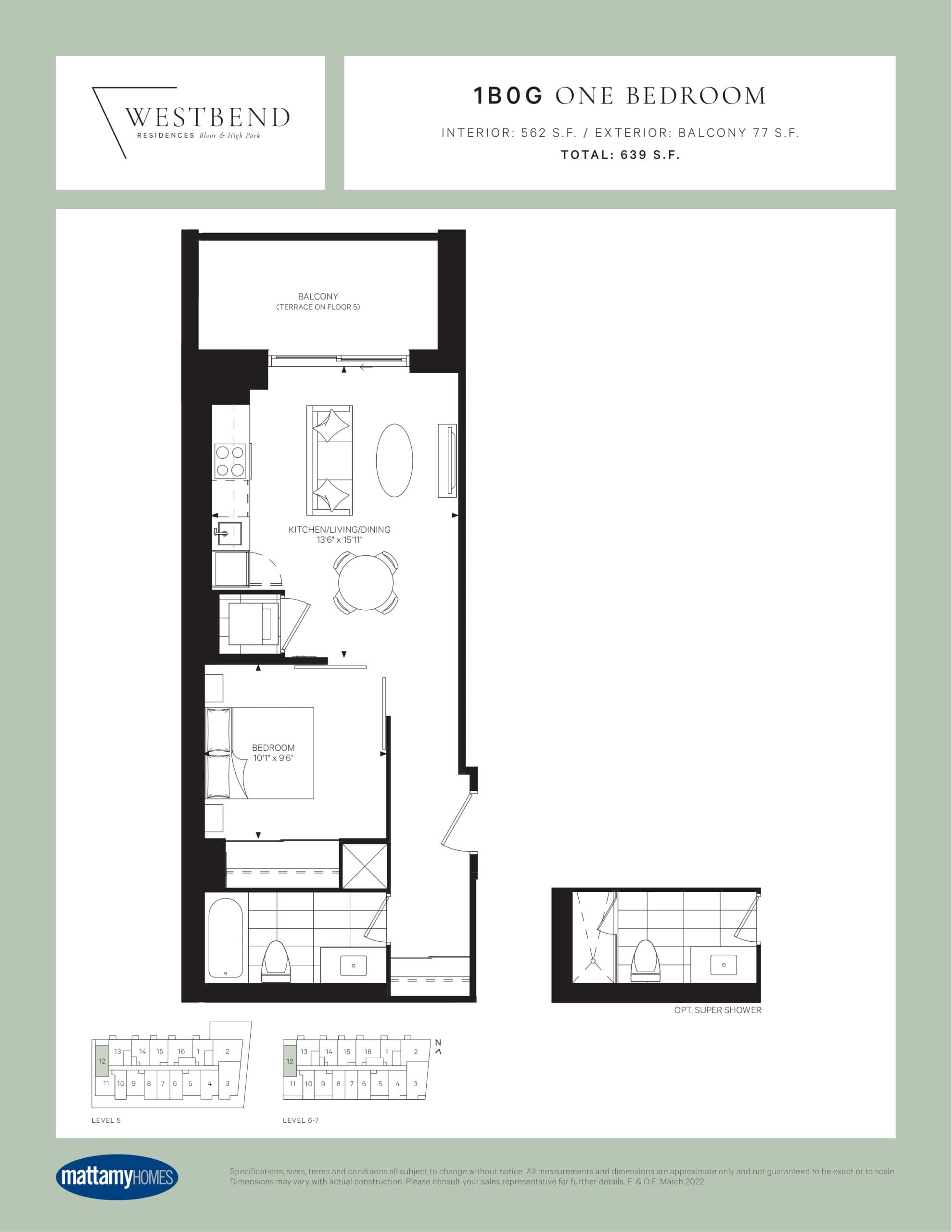 1B0G Floor Plan at Westbend Residences Condos - 562 sq.ft