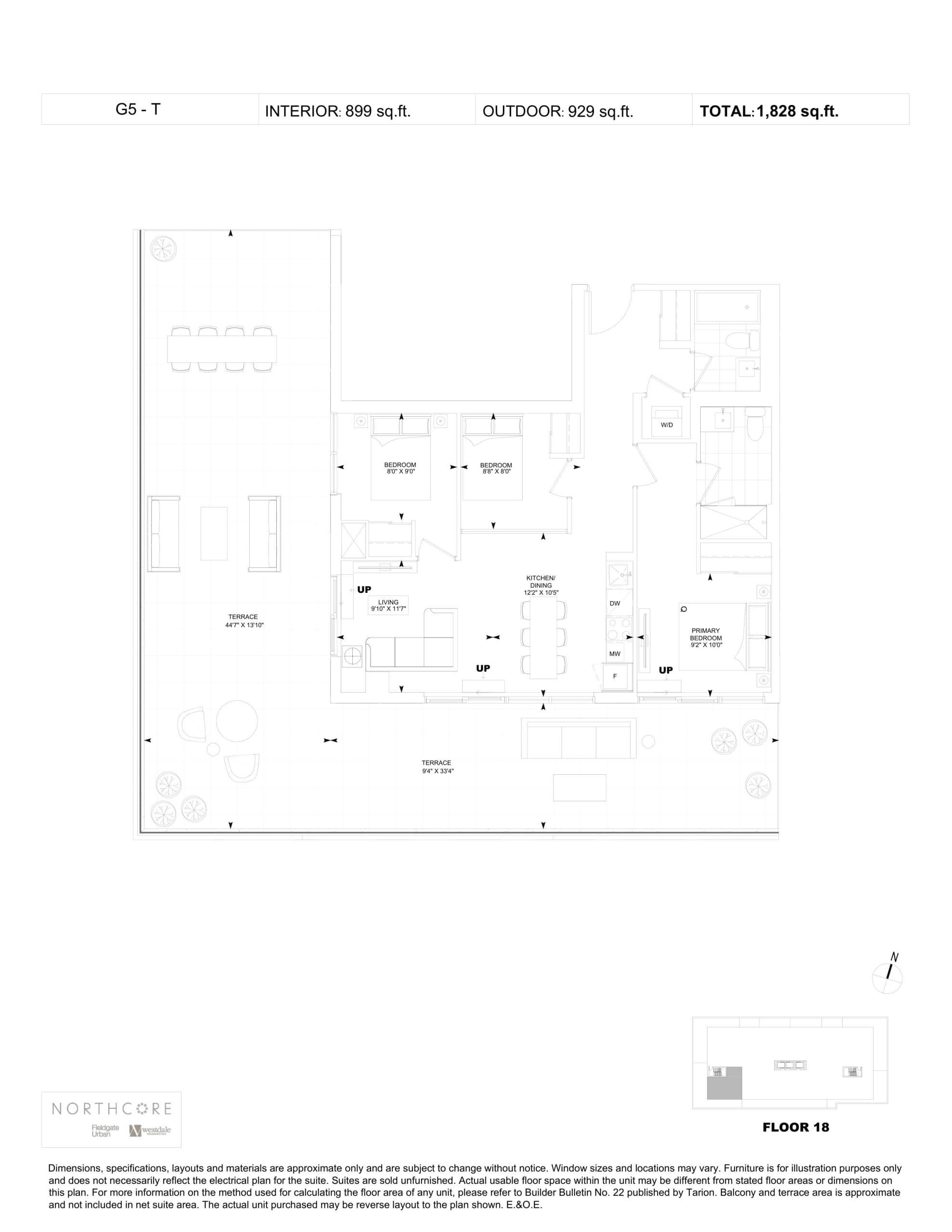 G5-T Floor Plan at NorthCore Condos - 899 sq.ft