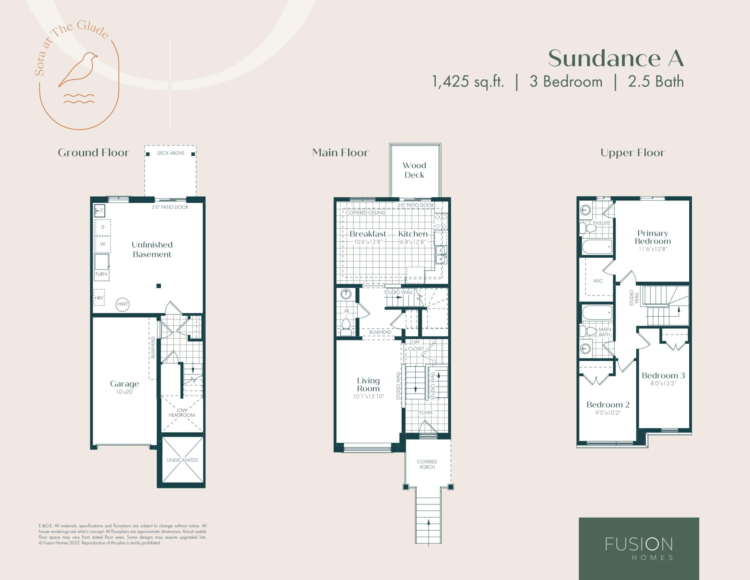 Sundance A Floor Plan at Sora at The Glade Towns - 1425 sq.ft