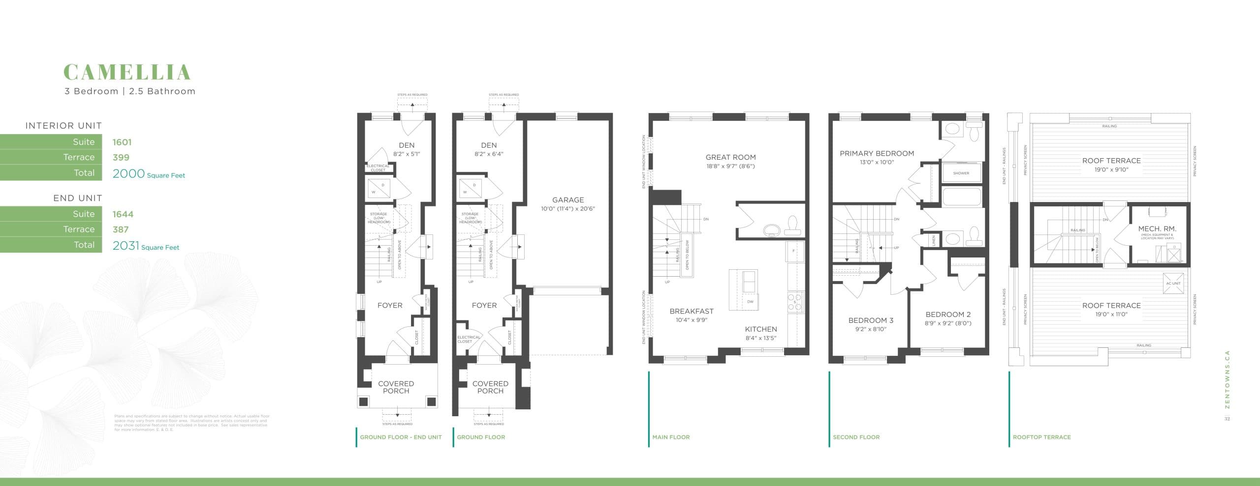 Camellia Floor Plan at Zen Towns - 1644 sq.ft