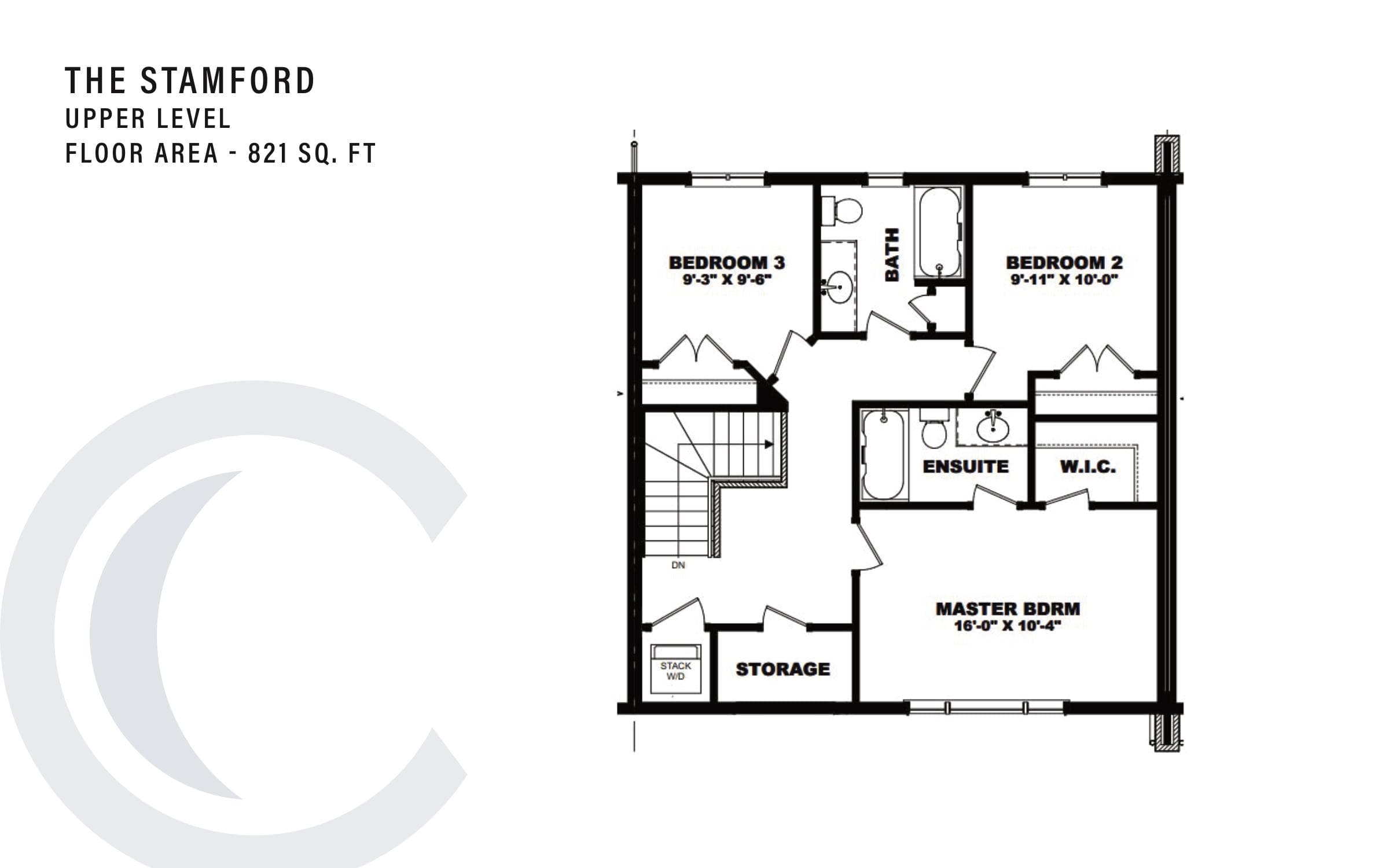 The Stamford (Upper Level) Floor Plan at Clifton Modern Towns - 1501 sq.ft