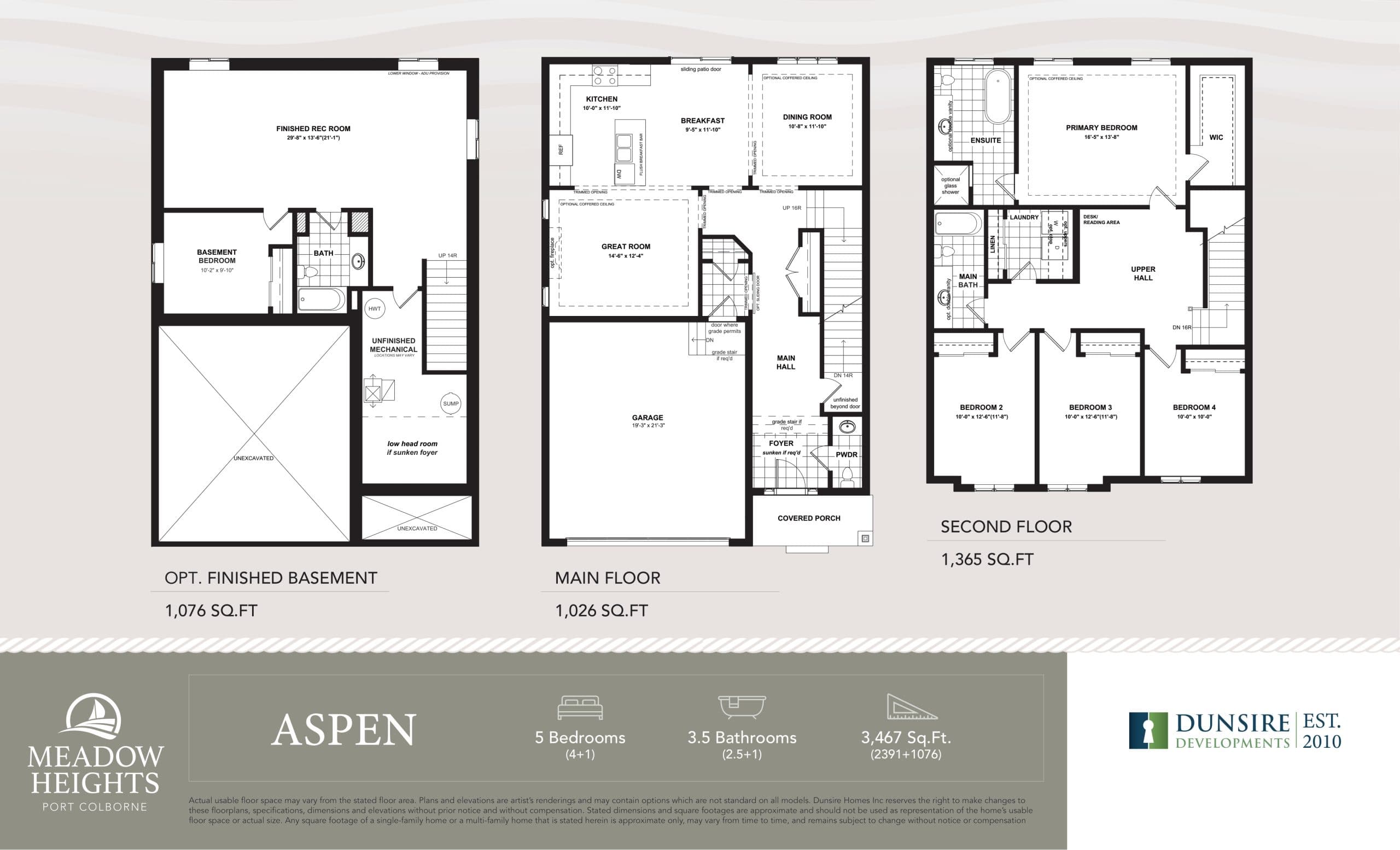 Aspen - B Floor Plan at Meadow Heights - 2391 sq.ft