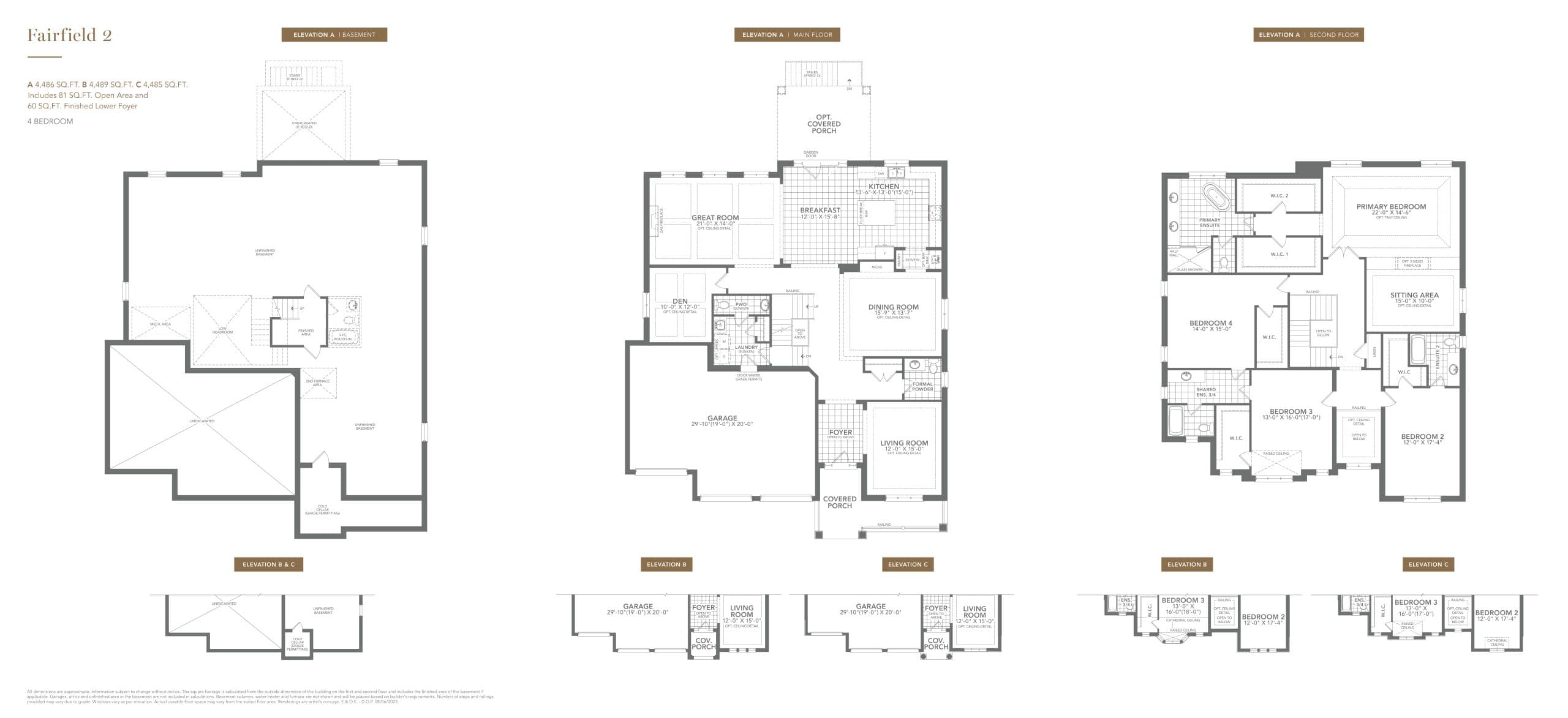 Fairfield 2 Floor Plan at Eversley Estates - 4489 sq.ft