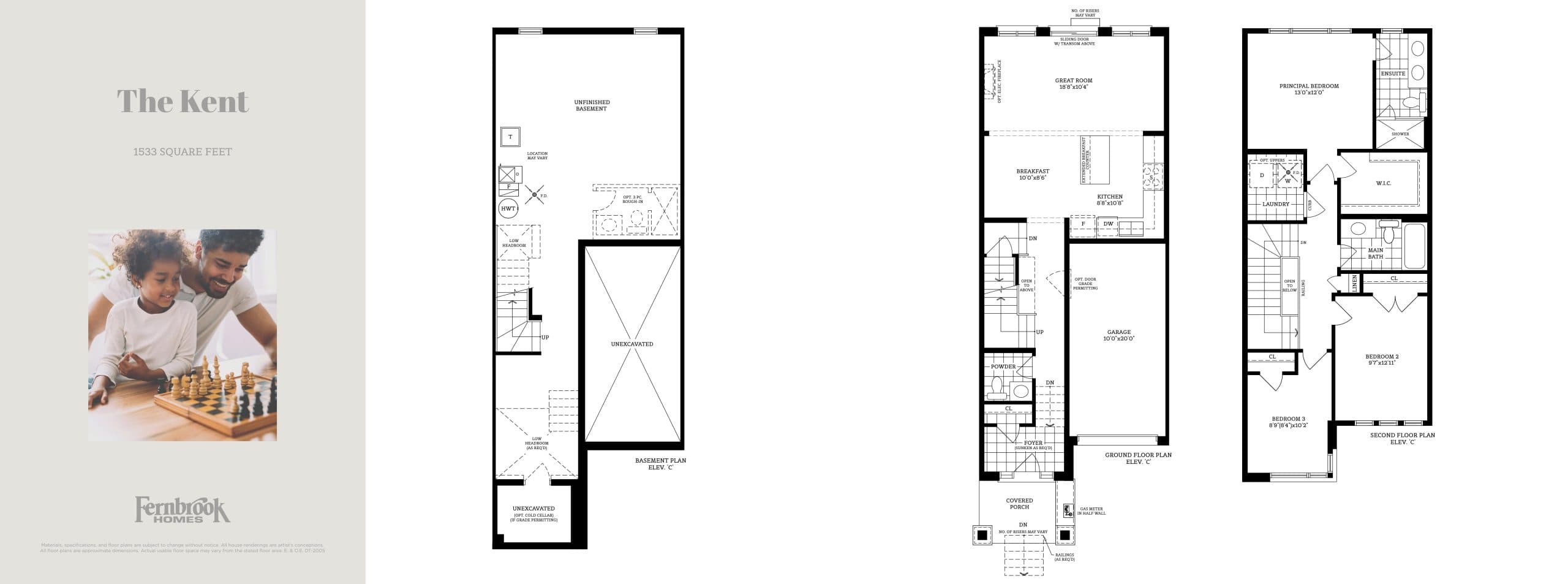 The Kent Floor Plan at Hygge Towns - 1533 sq.ft