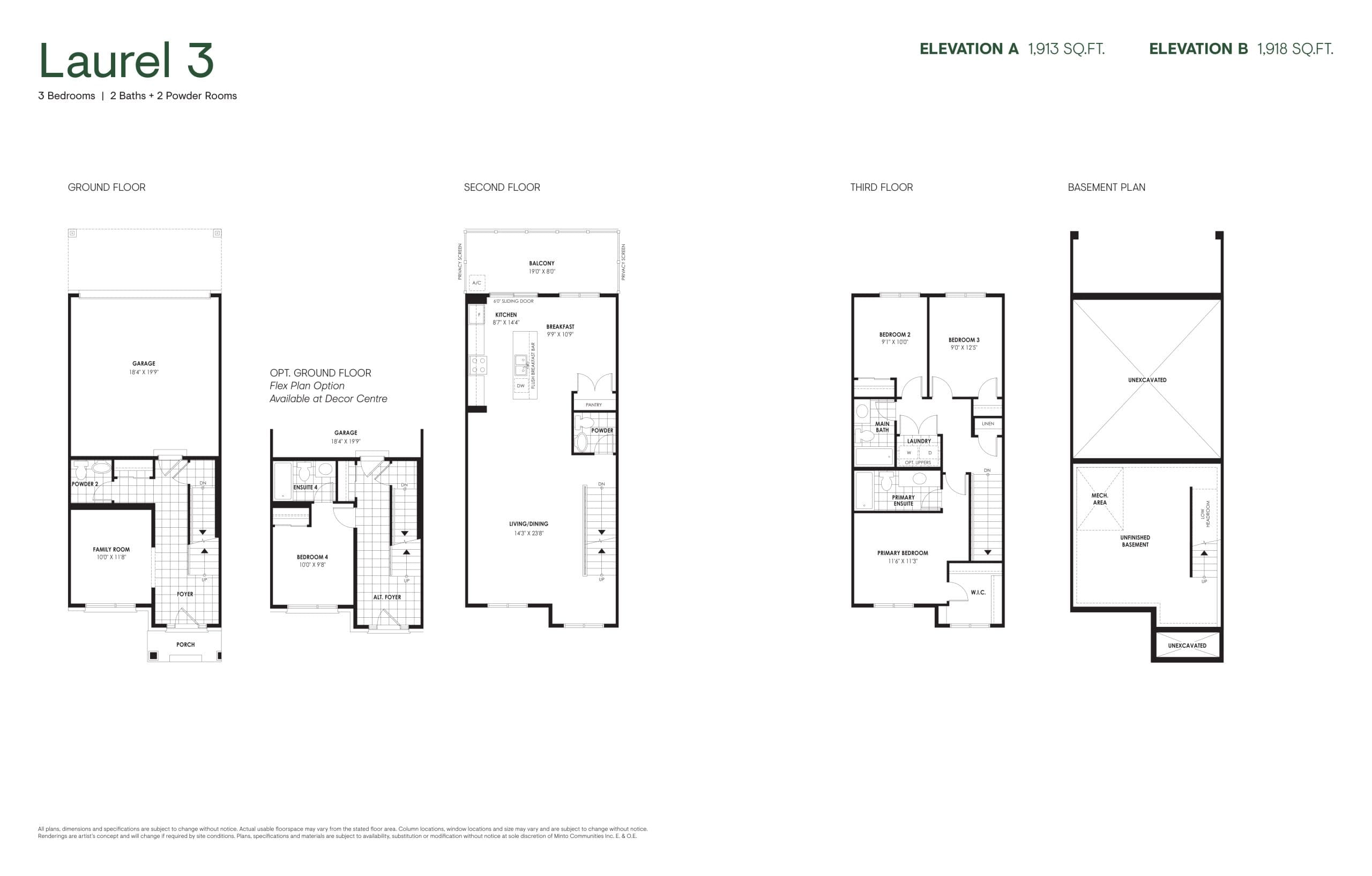 Laurel 3 Floor Plan at The Heights of Harmony Phase 2 - 1913 sq.ft