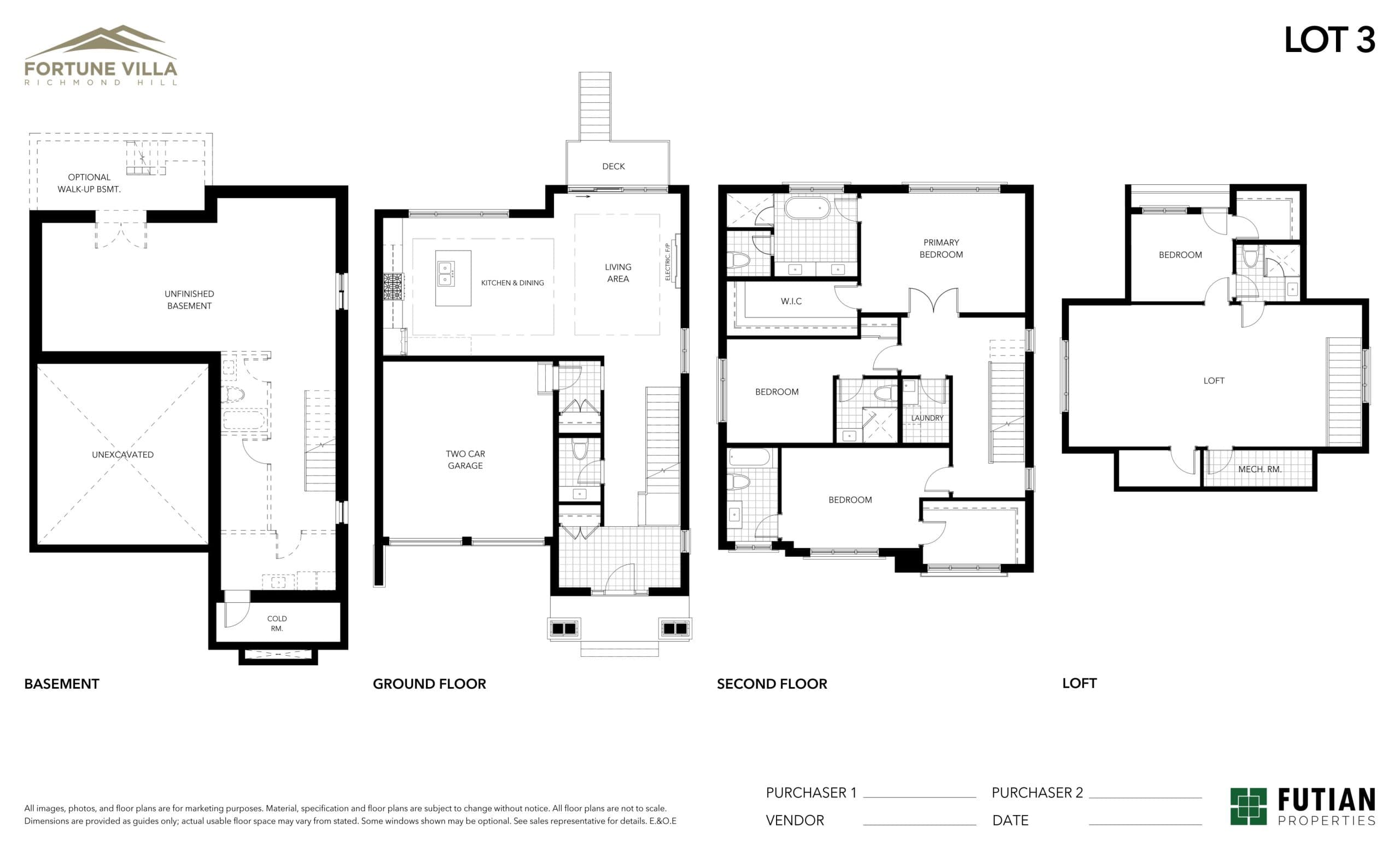Lot 3 Floor Plan at Fortune Villa Homes - 3327 sq.ft