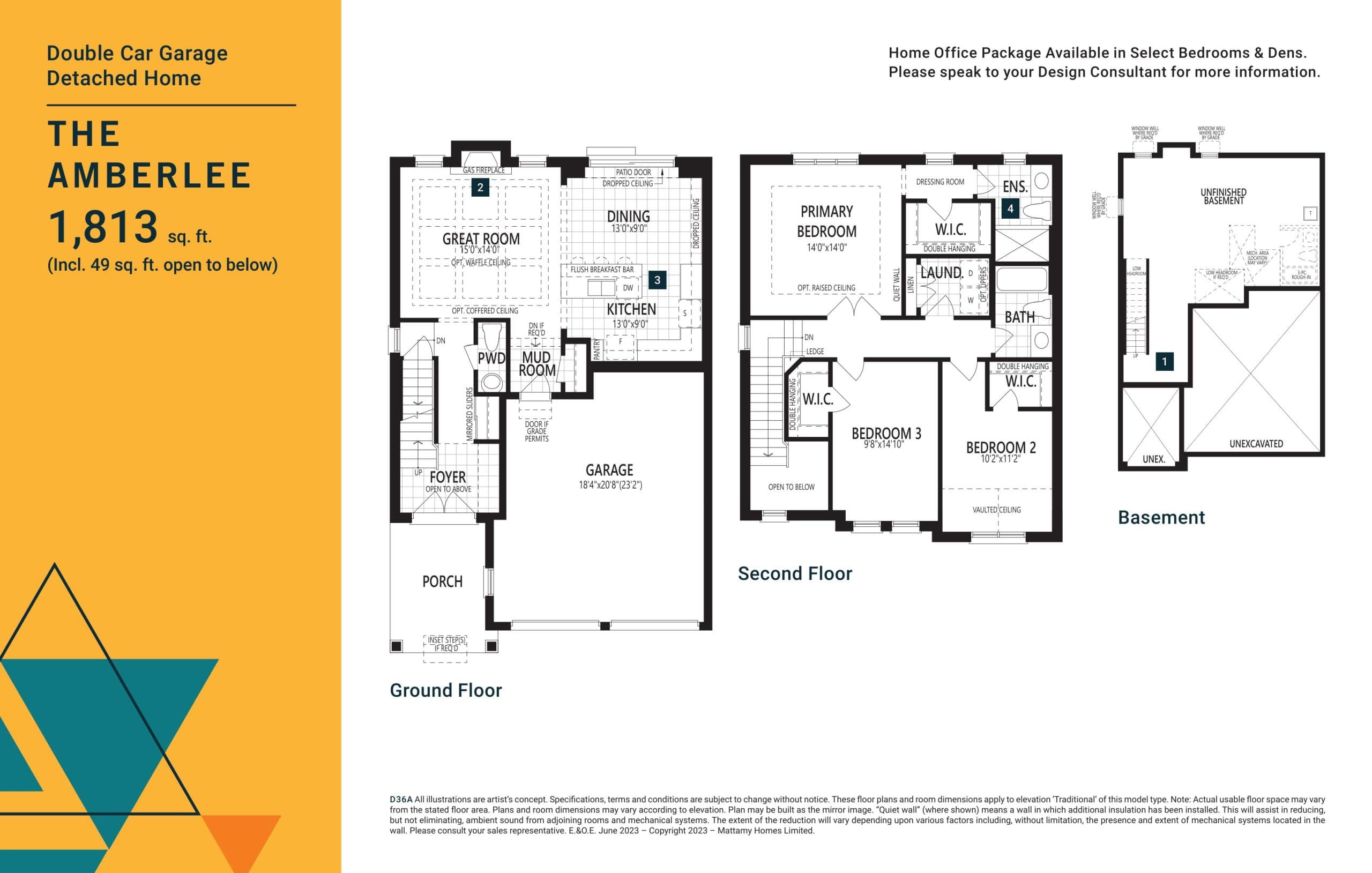 The Amberlee Floor Plan at Vicinity Homes by Mattamy - 1813 sq.ft