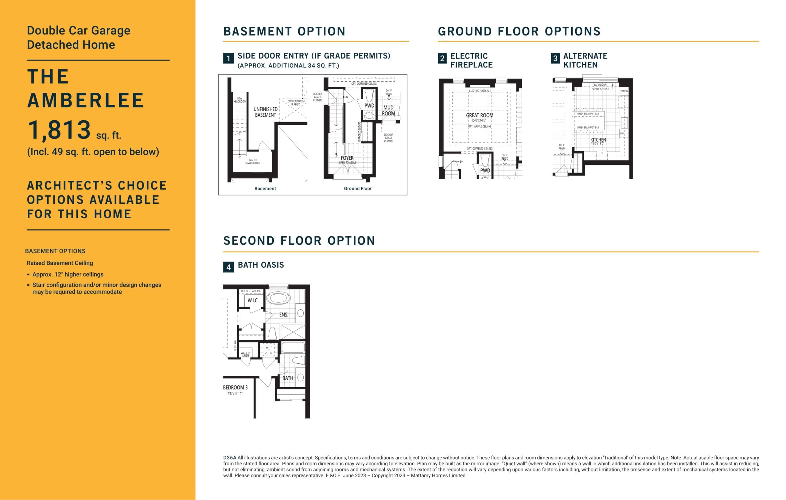 The Amberlee (Ground Floor Options) Floor Plan at Vicinity Homes by Mattamy - 1813 sq.ft
