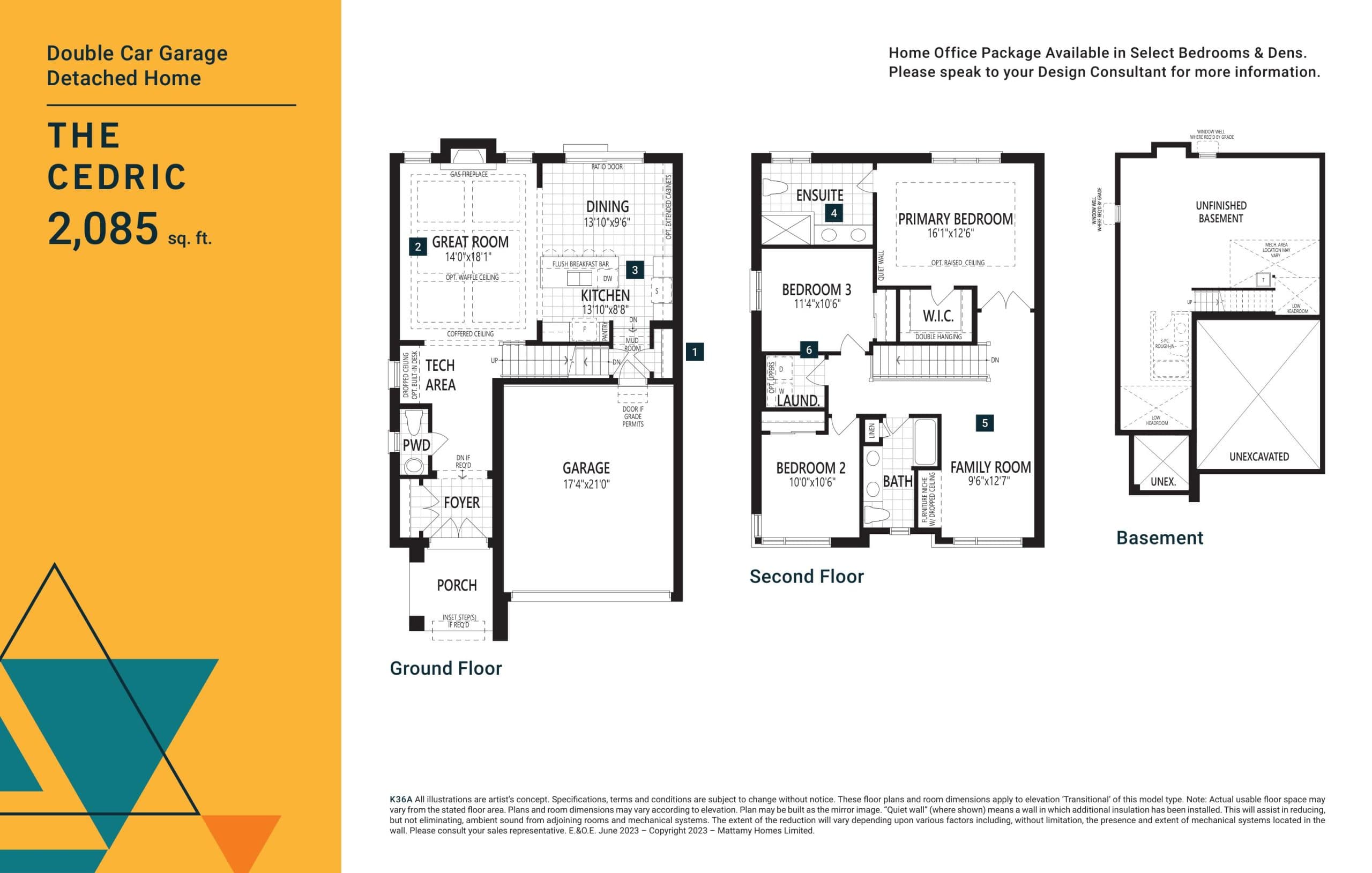 The Cedric Floor Plan at Vicinity Homes by Mattamy - 2085 sq.ft