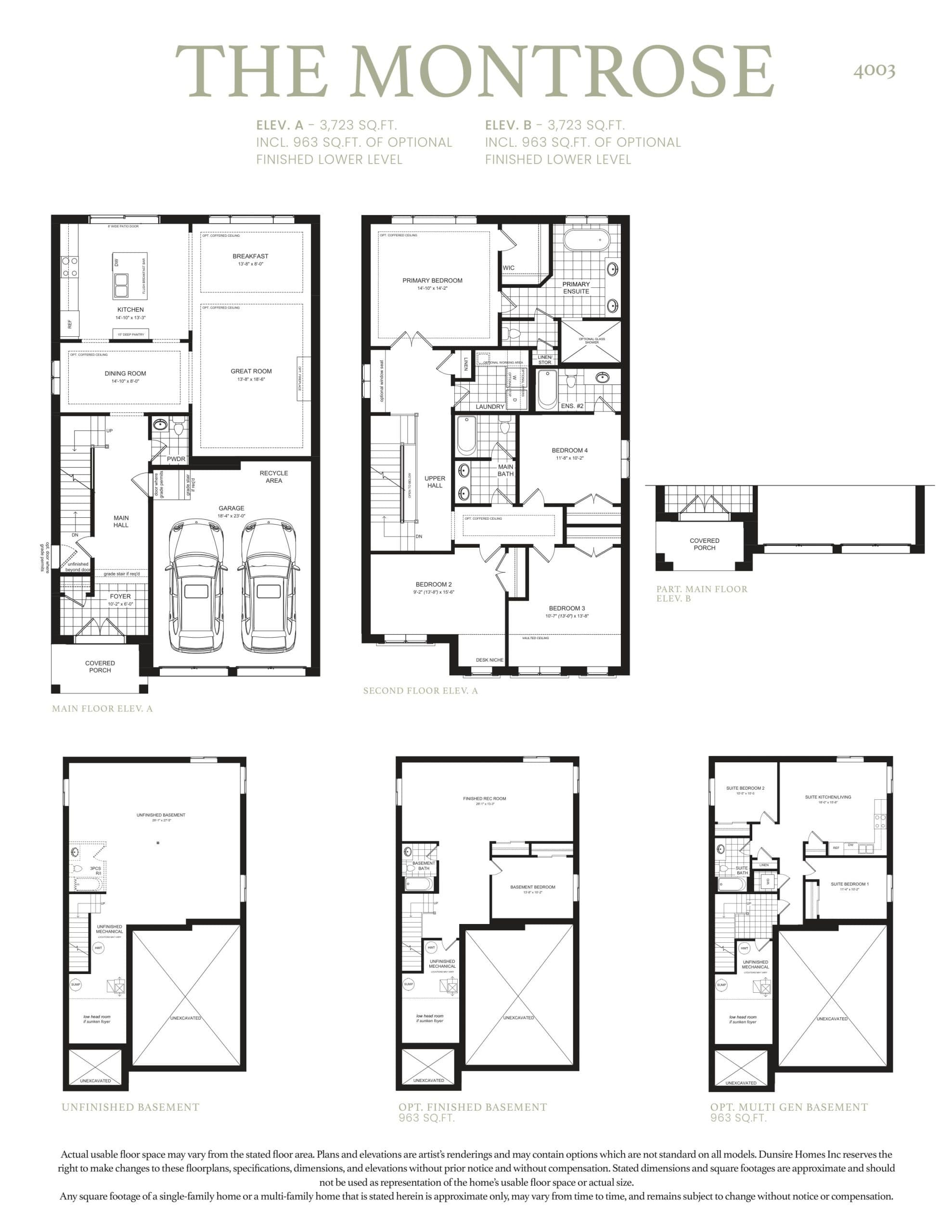 The Montrose Floor Plan at Highlands Caledon East - 3723 sq.ft