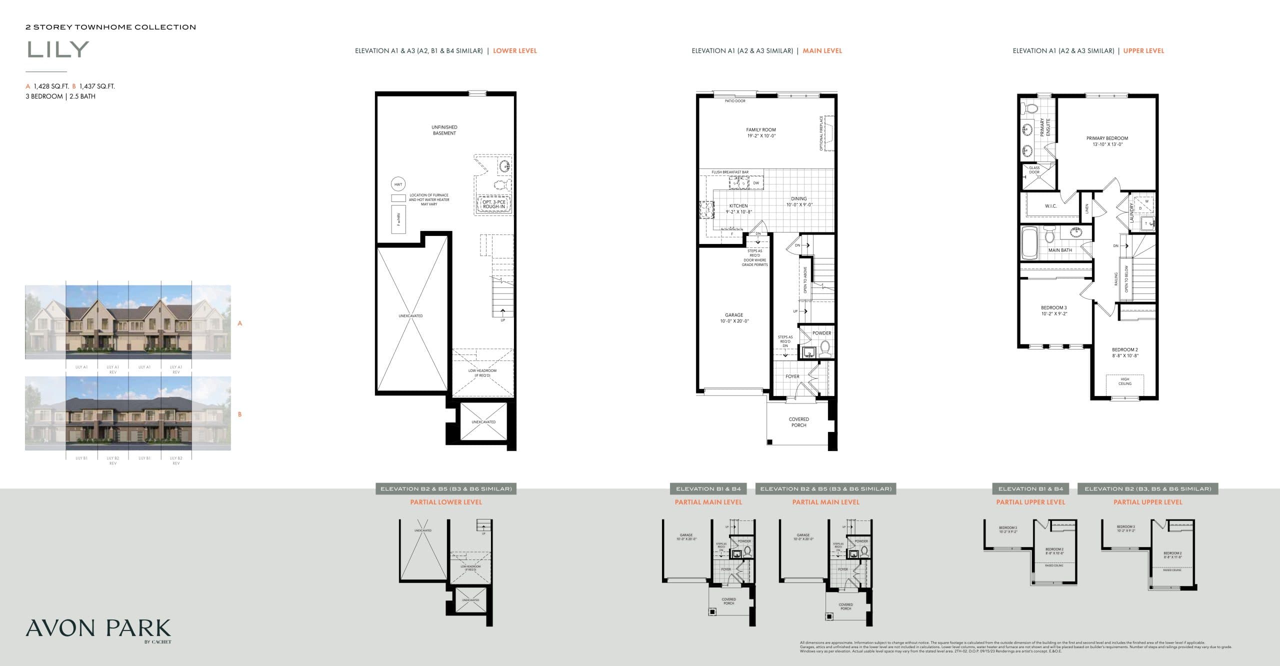 Lily Floor Plan at Avon Park Towns - 1437 sq.ft