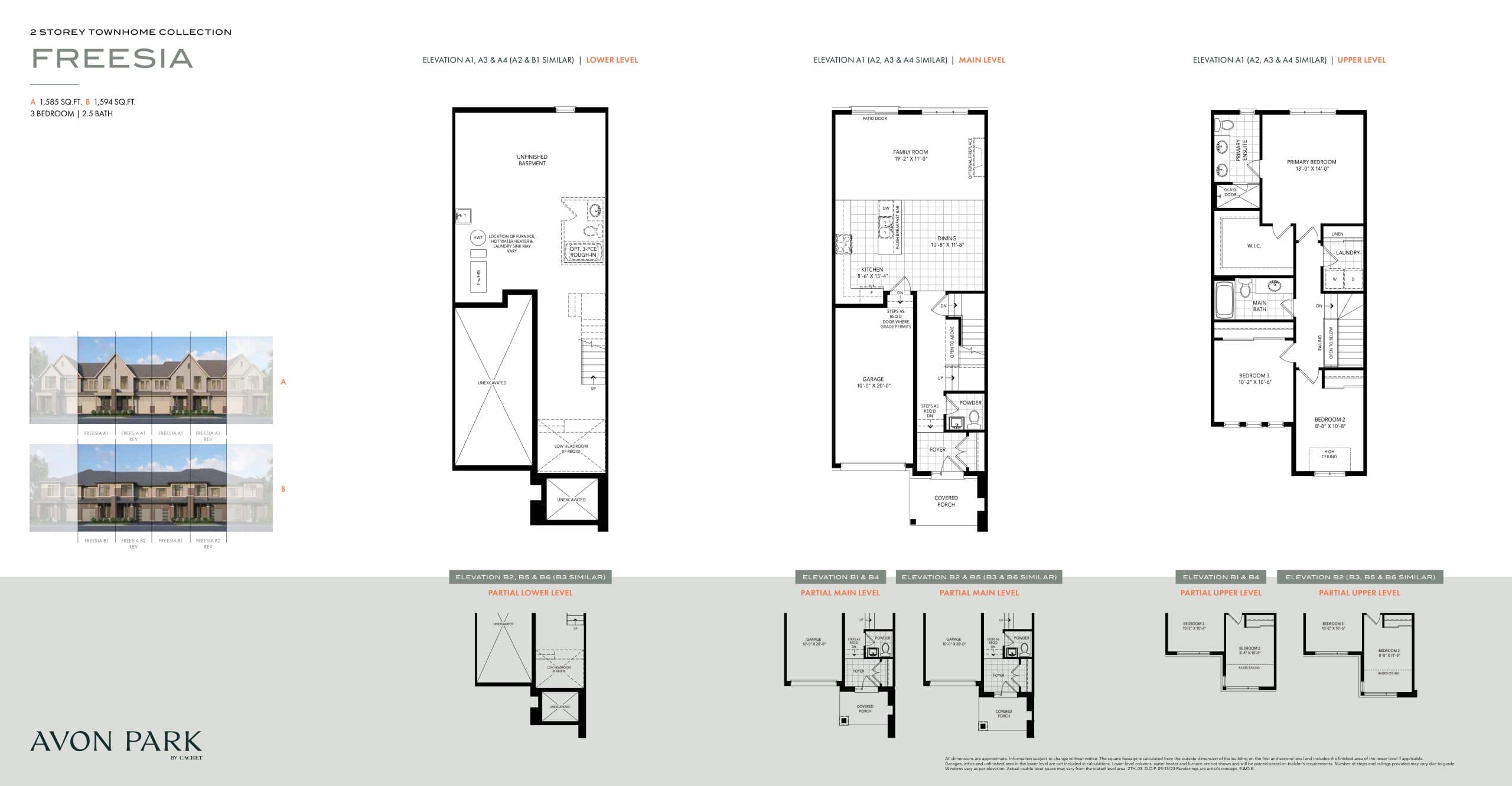 Freesia Floor Plan at Avon Park Towns - 1594 sq.ft